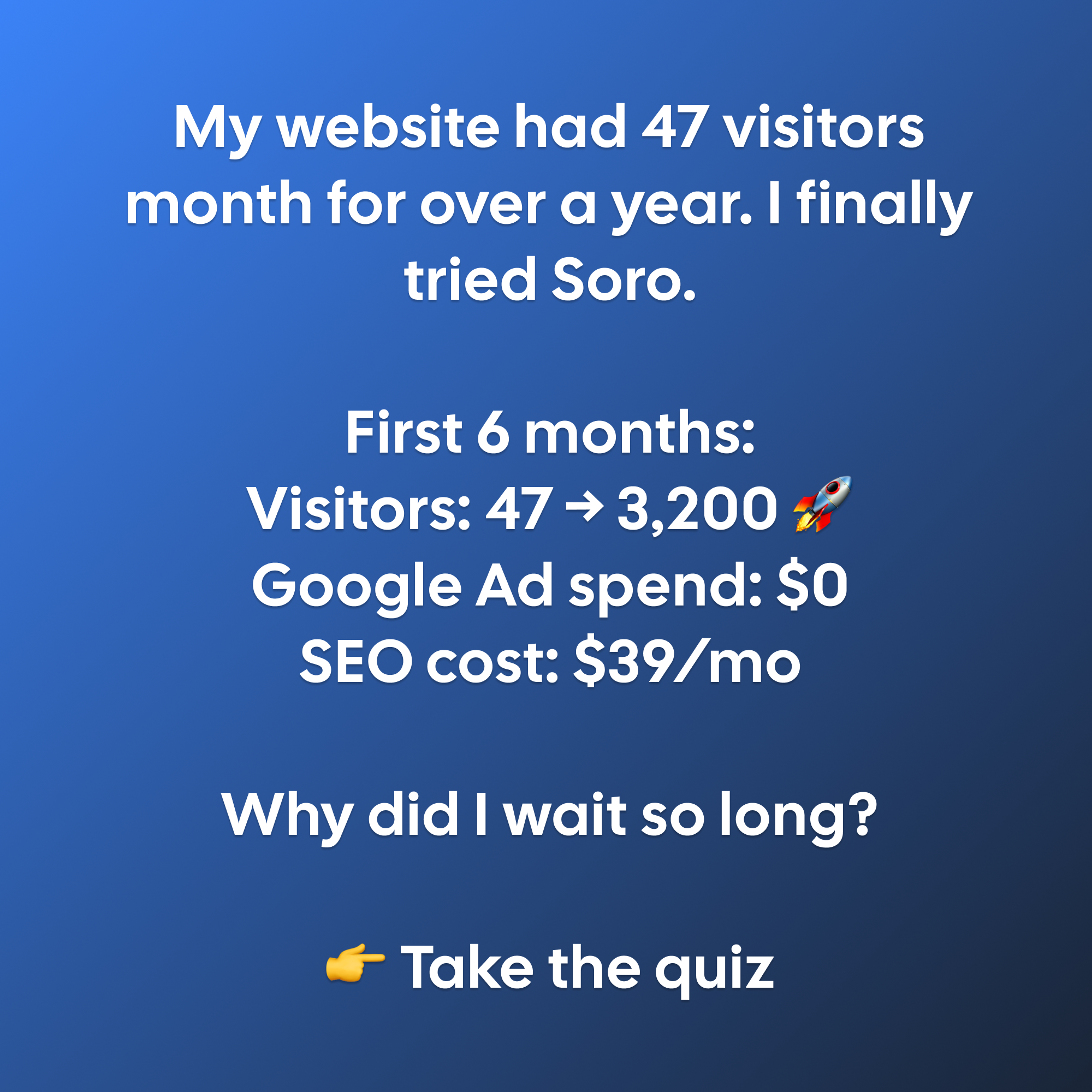 Soro SEO Facebook ad