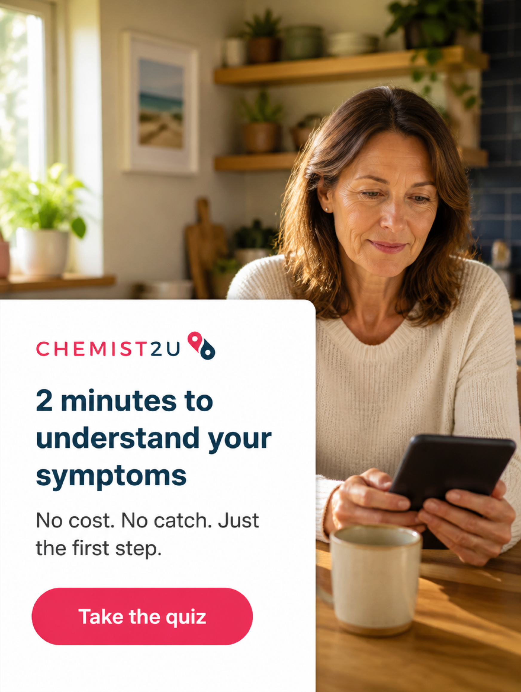Chemist2U Australia Facebook ad: Menopause support from practitioners who listen