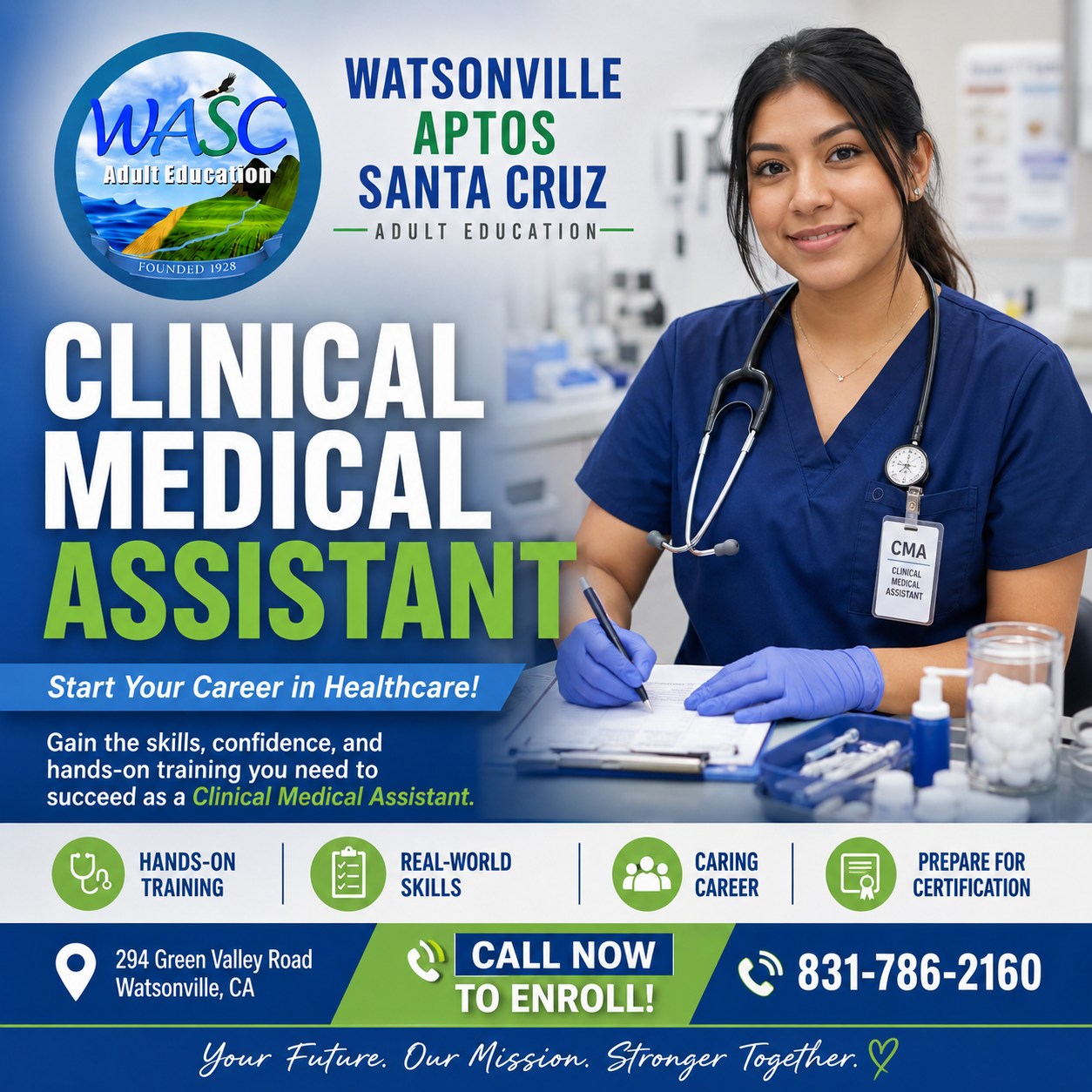 Watsonville/Aptos/Santa Cruz Adult Education Facebook ad from Aug 14, 2026