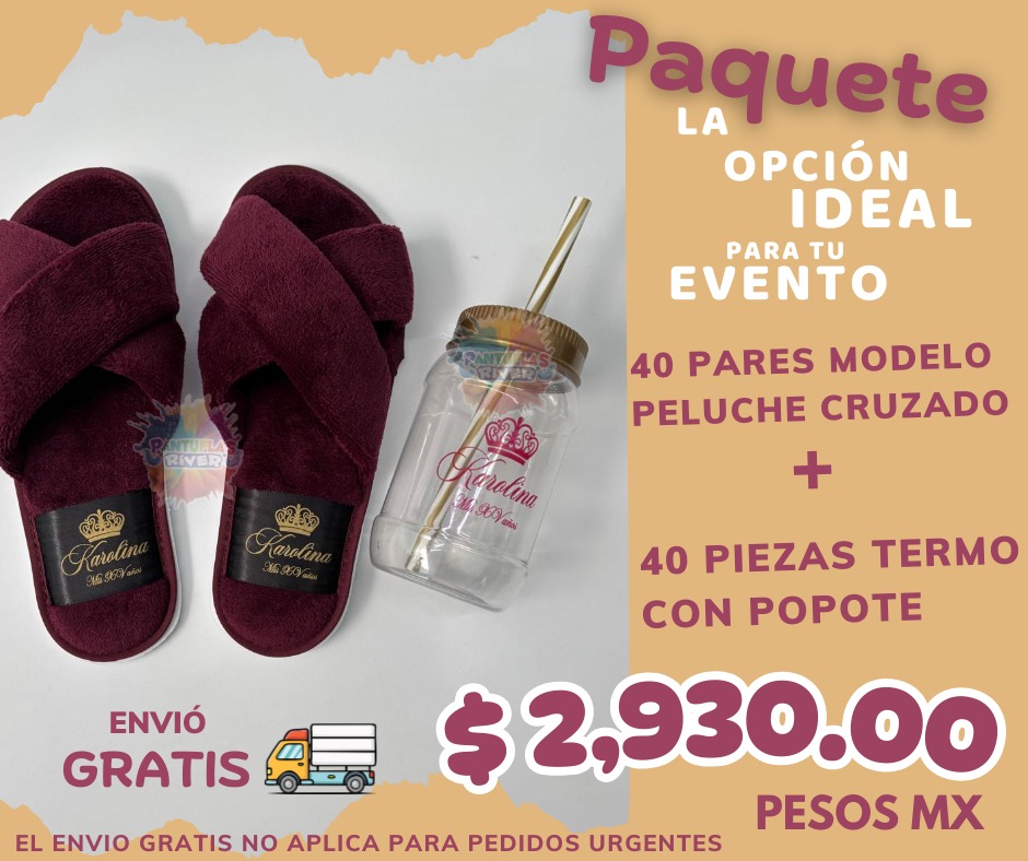 River I Pantuflas y Sandalias Personalizadas Facebook ad: Paquete ideal para tus eventos