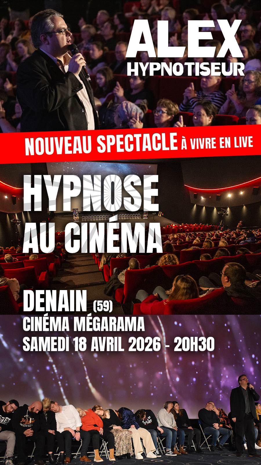 Alex Hypnotiseur de spectacle - Spectacle d'hypnose Facebook ad