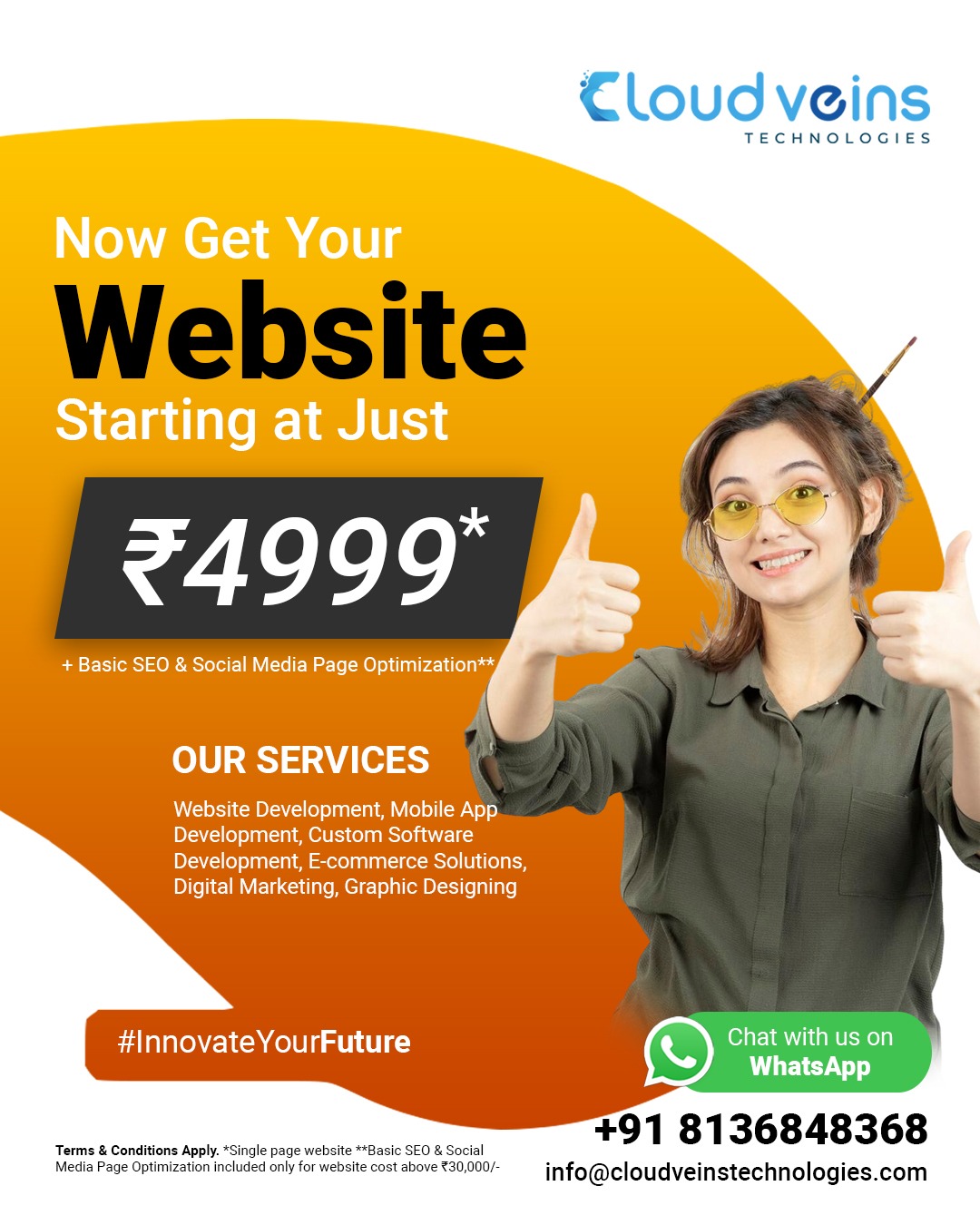 Cloud Veins Technologies Facebook ad: Chat with us