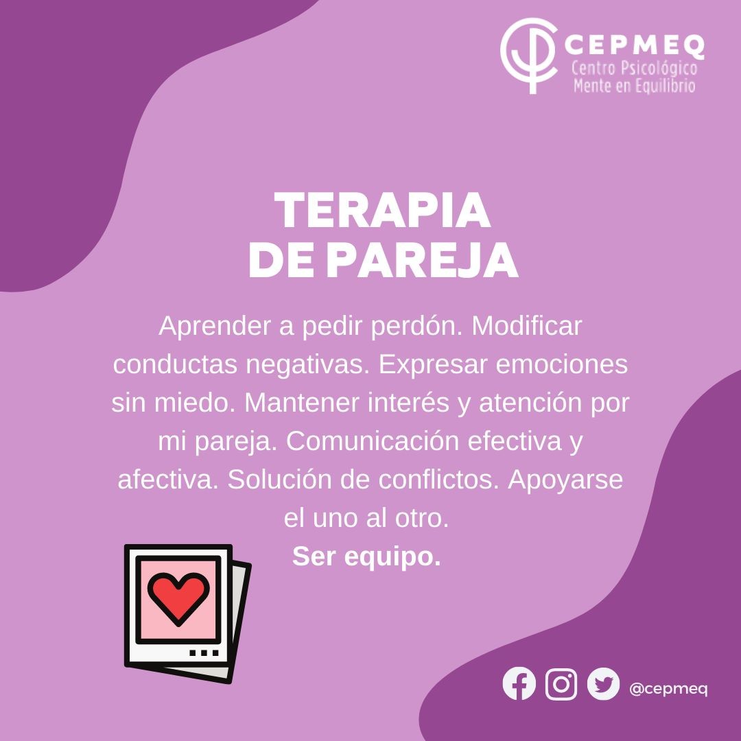 Cepmeq Centro Psicológico Mente en Equilibrio Facebook ad: Con comunicación y disposición de mejora, se puede…