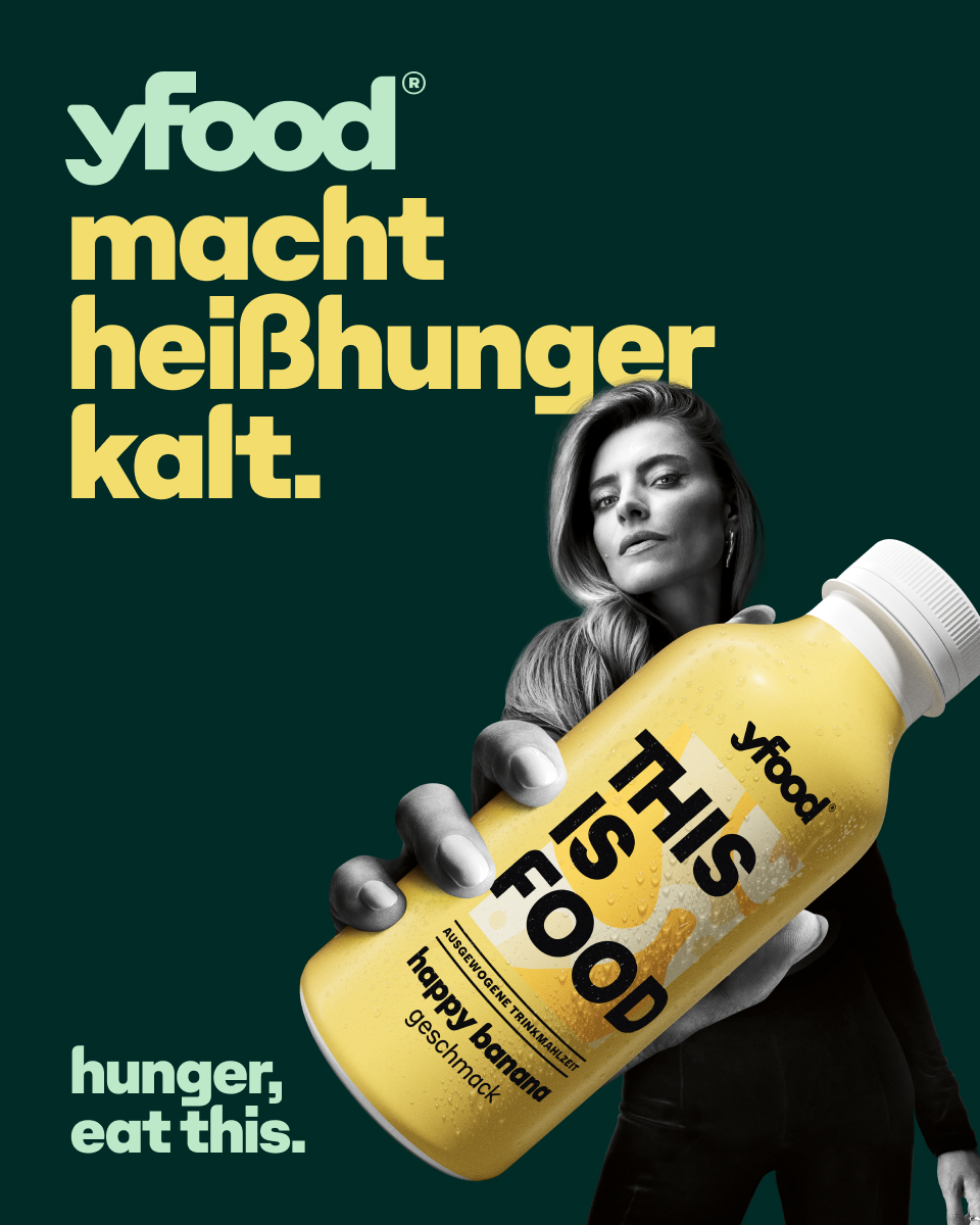yfood Facebook ad: Hunger, eat this.