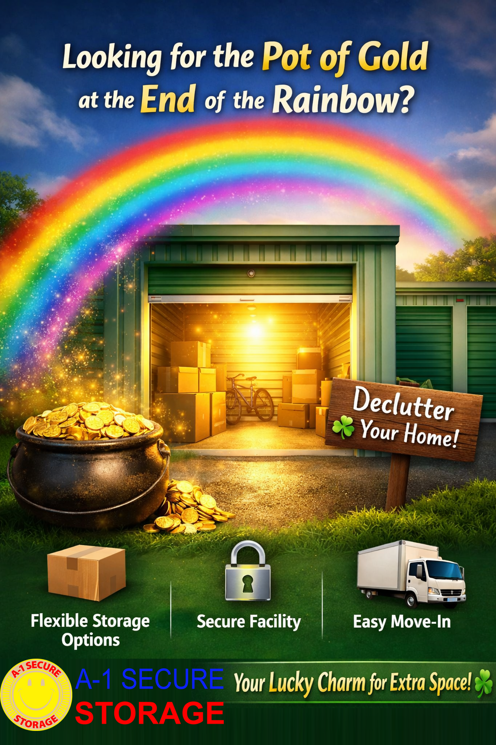A1 Secure Storage and Uhaul Facebook ad: Looking for the pot of gold at the…