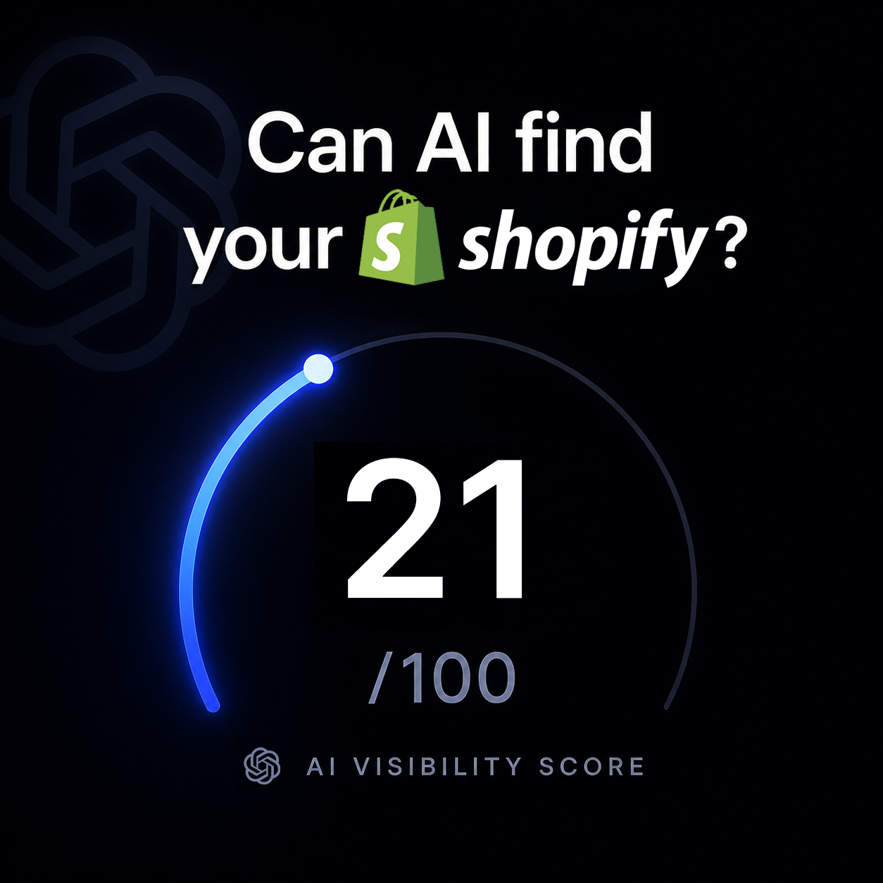 StoreRank.ai Facebook ad: 87% of Shopify Stores Don’t Show Up in ChatGPT & AI Search