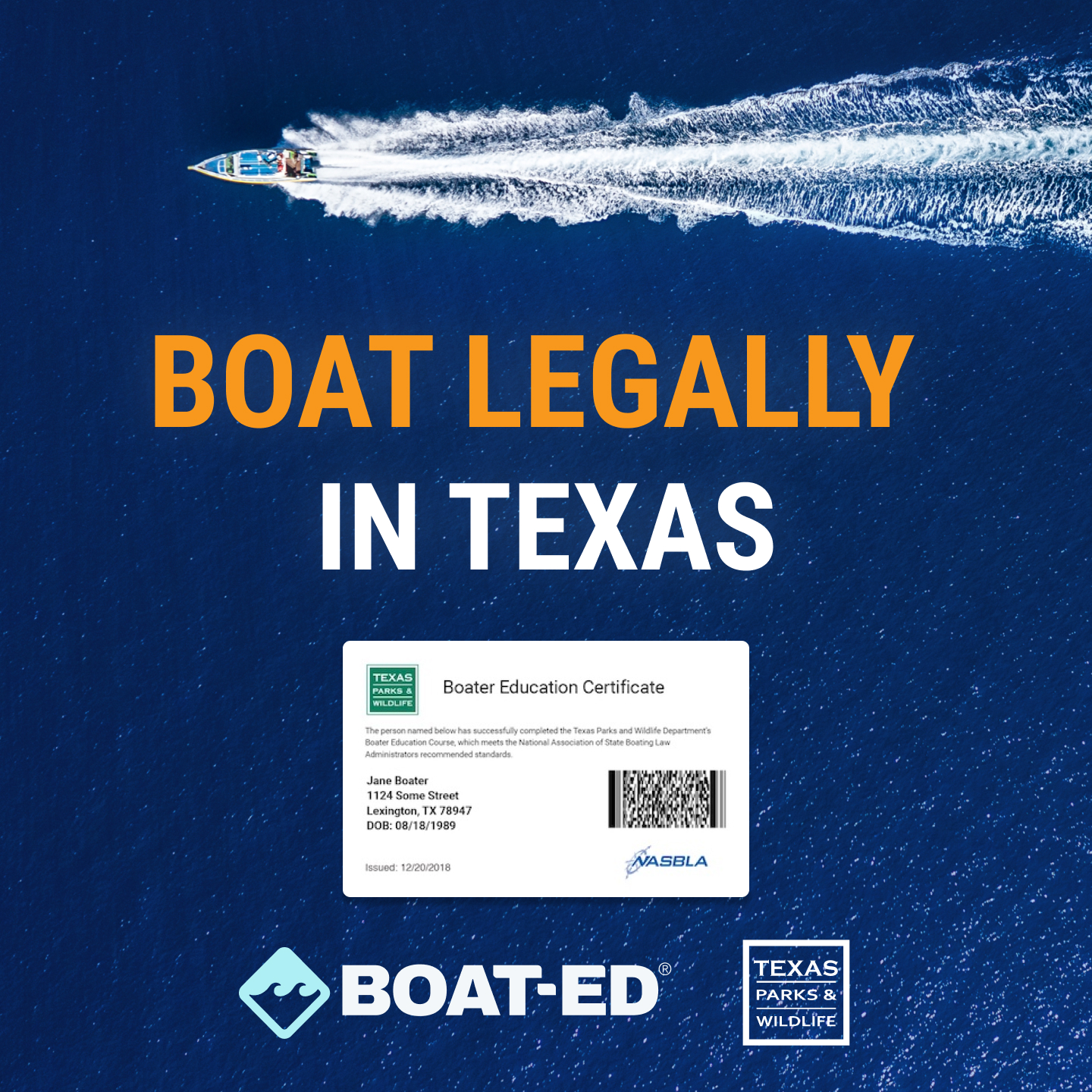 Boat-Ed Facebook ad: Boat Legally in Texas, Take the Official Boating Course…