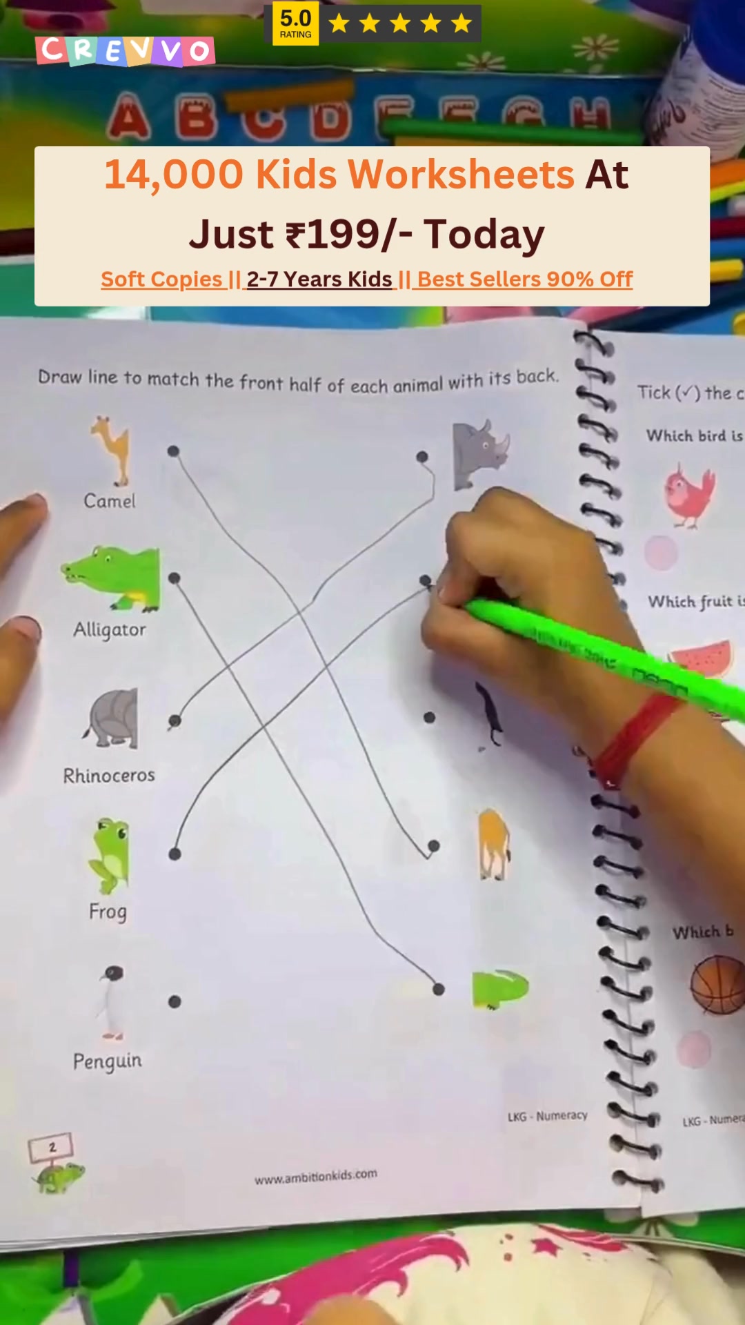 Crevvo Facebook ad: 14000+ Worksheets Printable Just 199/- INR