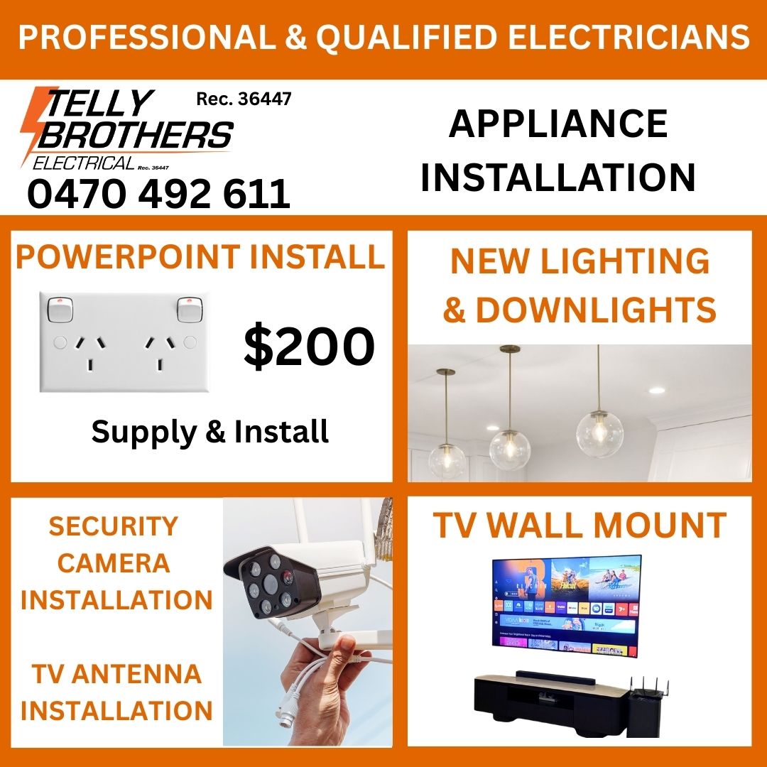 Telly Brothers Electrical Facebook ad from Jan 7, 2026