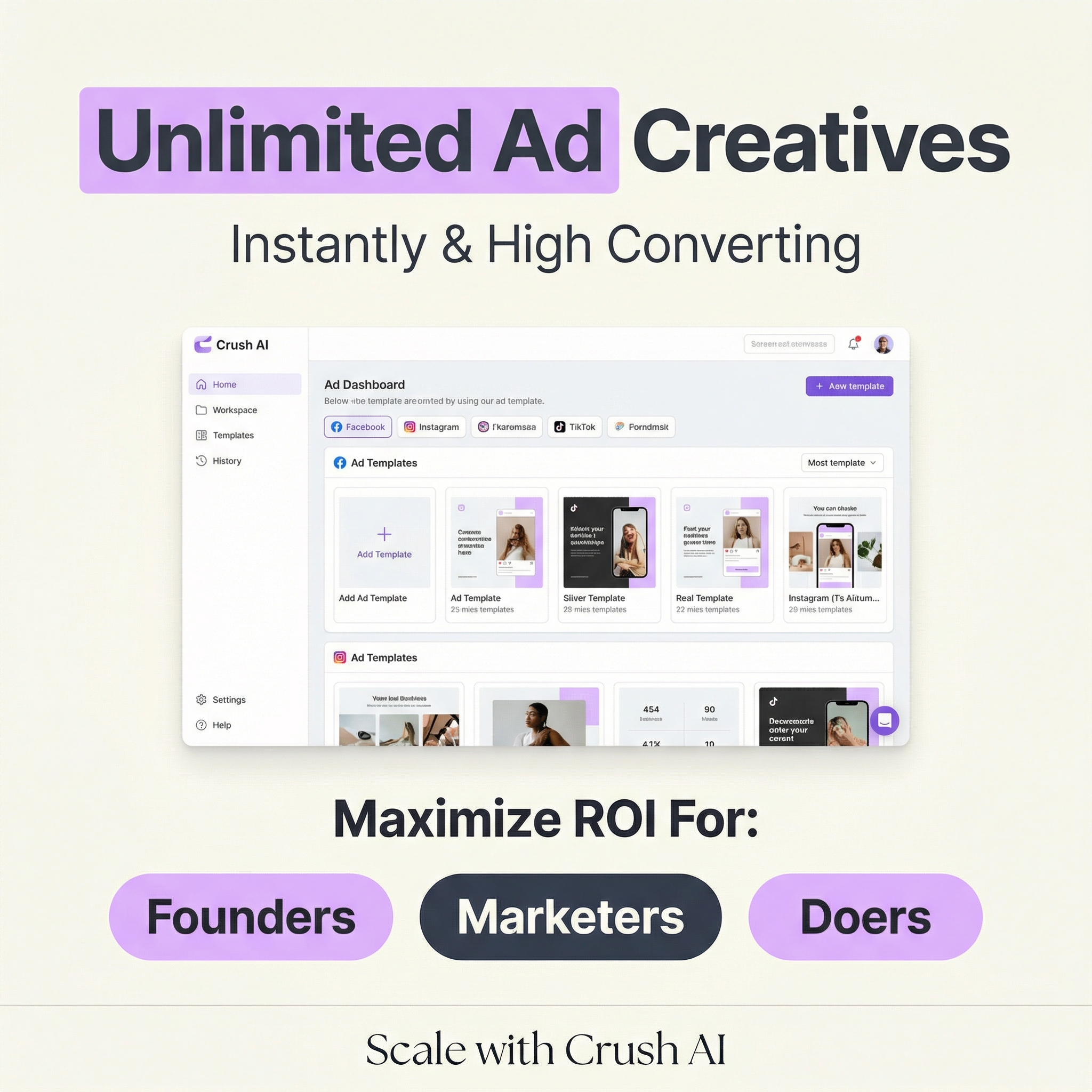 trycrush.ai Facebook ad