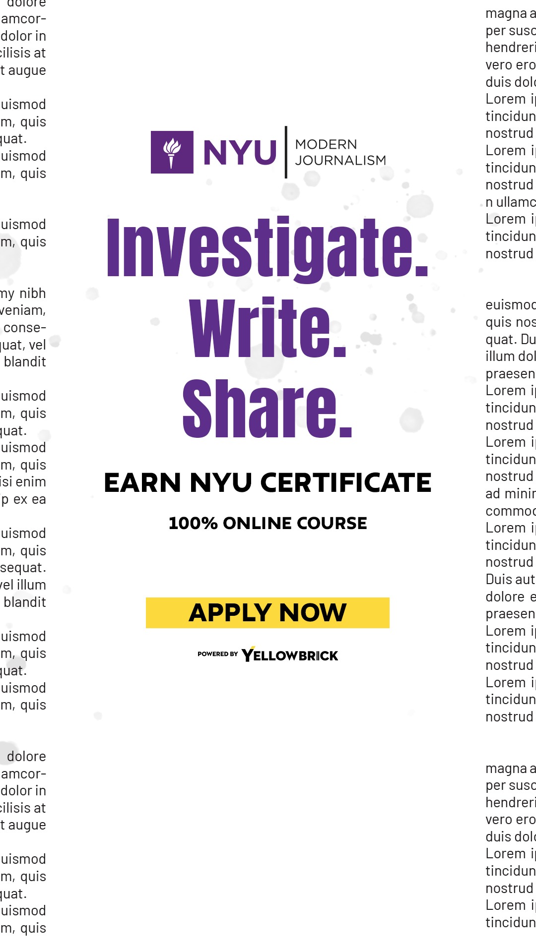 Yellowbrick Facebook ad