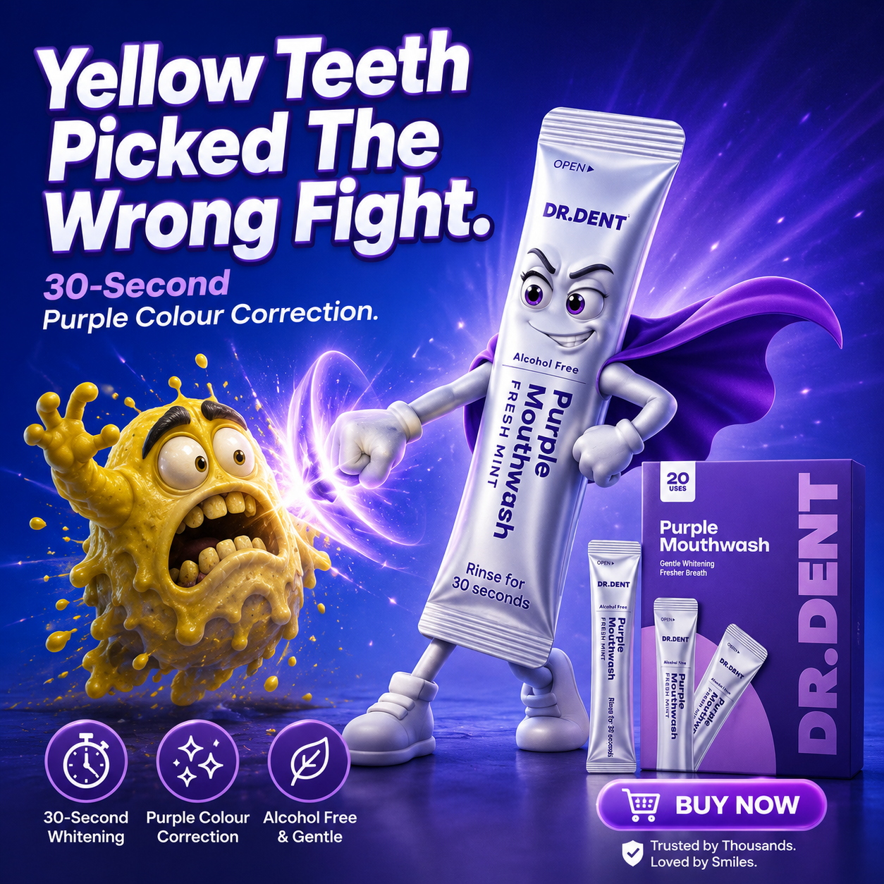 LuminoHealth Facebook ad: Whiter Smile In 30 Seconds Or It's Free