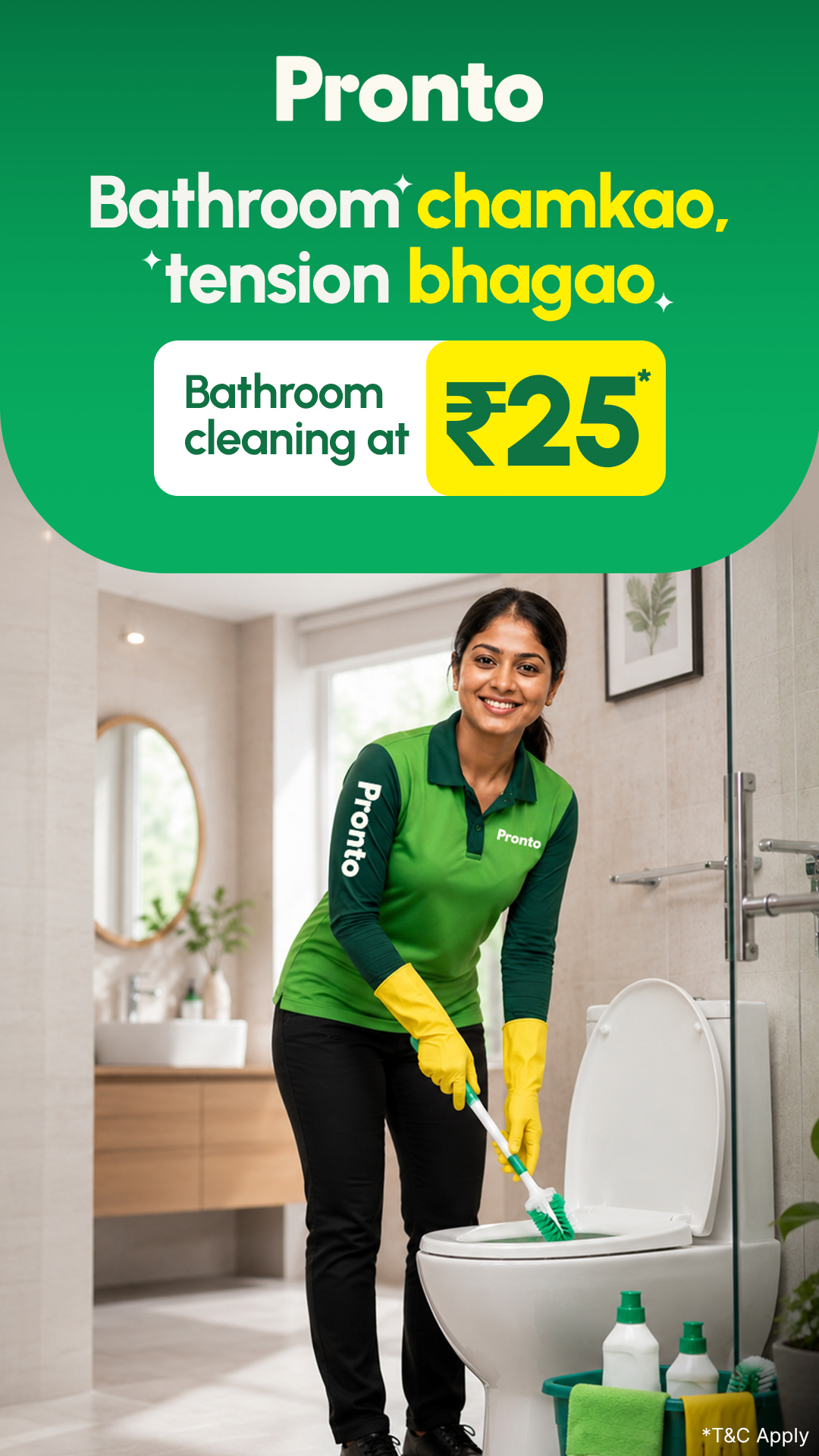 Pronto - India's 10 Minute Home Services App Facebook ad