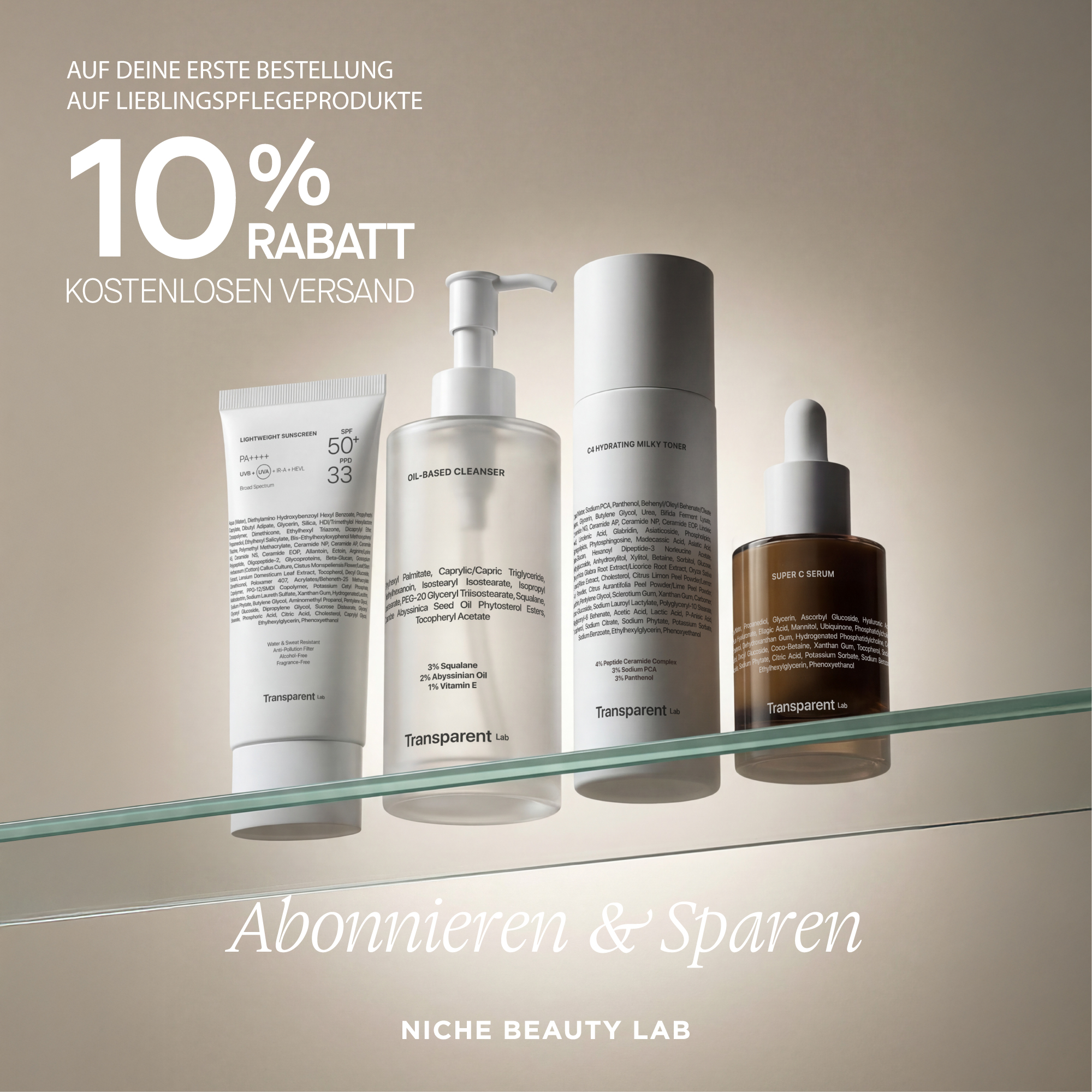 Niche Beauty Lab Facebook ad: Finde deine ideale Routine
