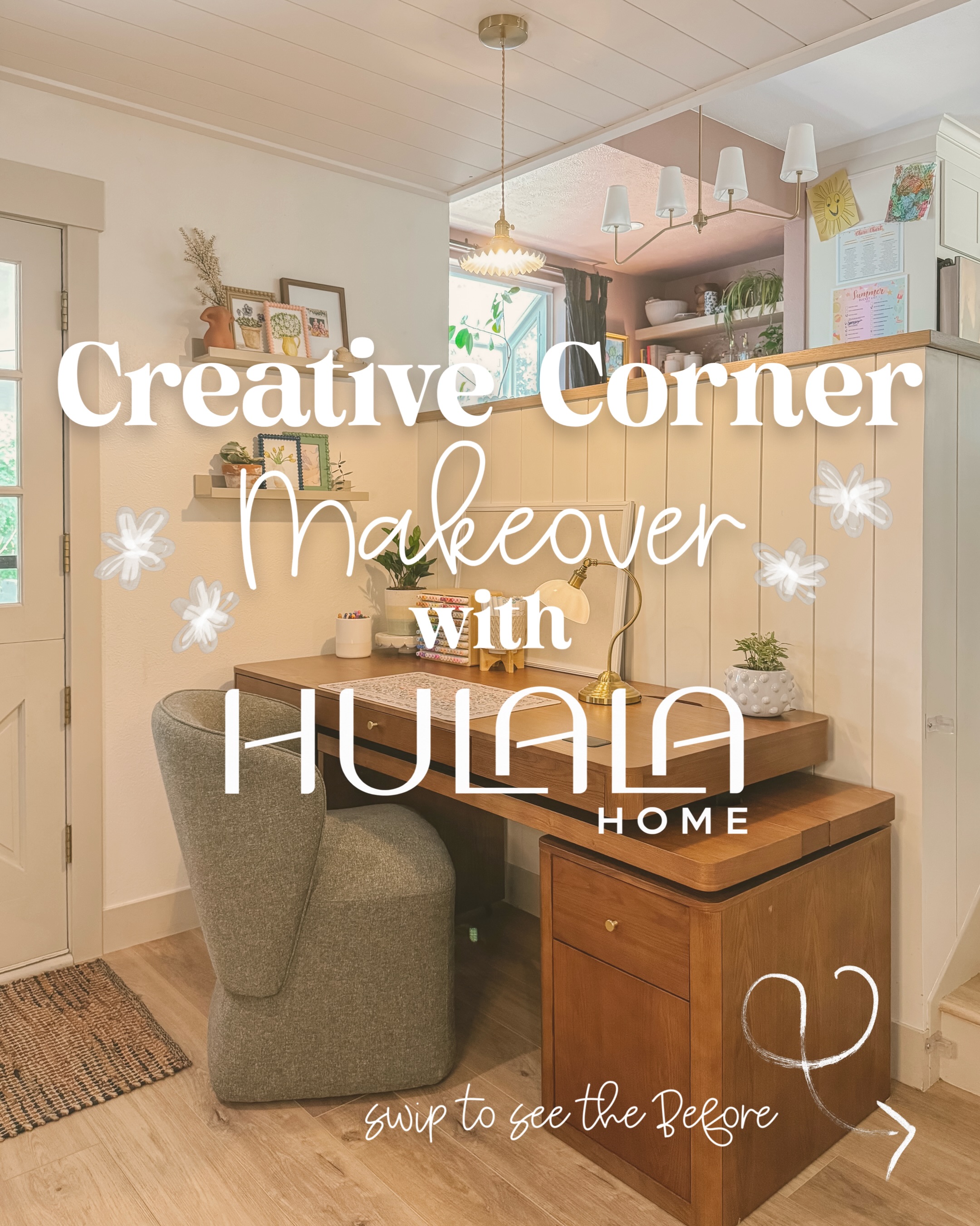 Hulala Home Furniture Facebook ad: I finally have a little creative corner of…