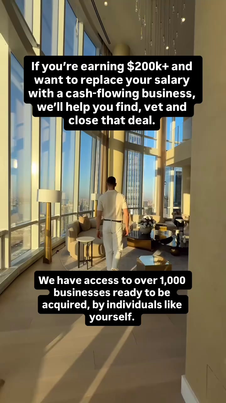 Acquire weekly Facebook ad: Buy a Business Within 6 months.