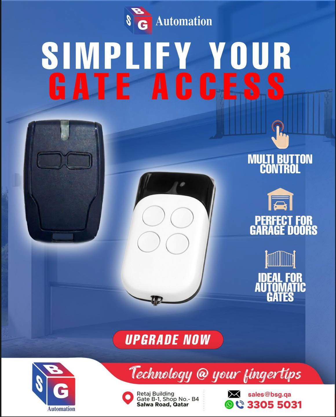 BSG Automation Facebook ad: SIMPLIFY YOUR GATE ACCESS!