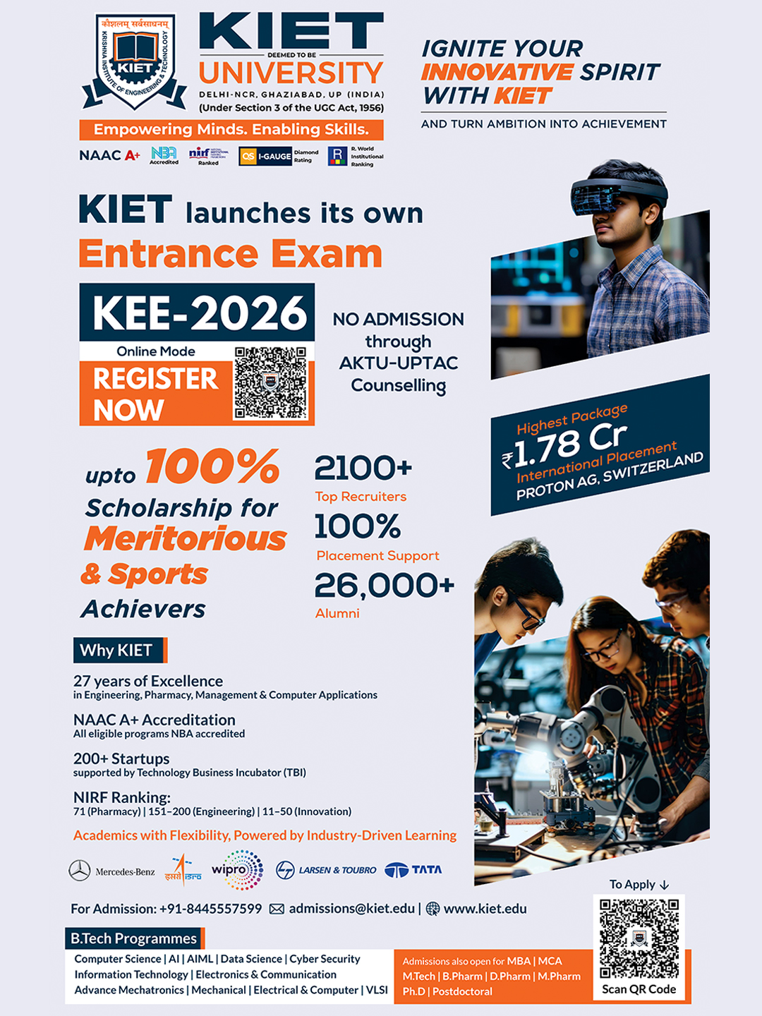 KIET Deemed to be University Facebook ad: Best Private college in Delhi NCR | KIET Deemed to be…