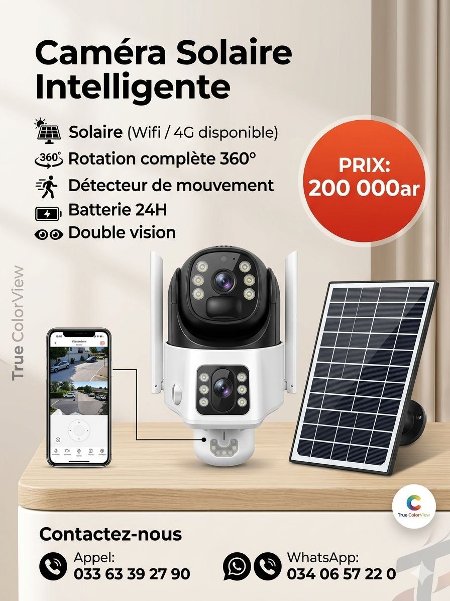 Notya enligne Facebook ad: CAMÉRA 4G AVEC PANNEAU SOLAIRE