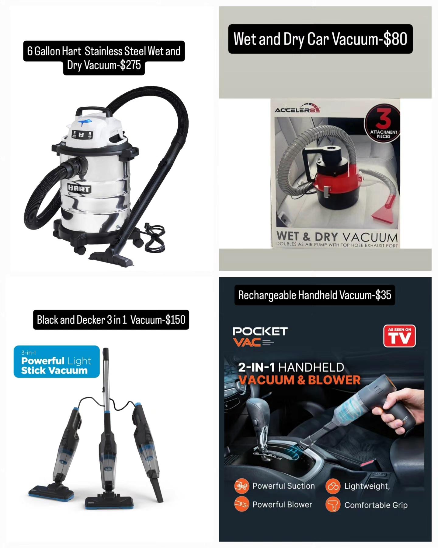 YL's Bargain & Sales Facebook ad: Vacuums in Store 3 in 1,Wet and Dry…
