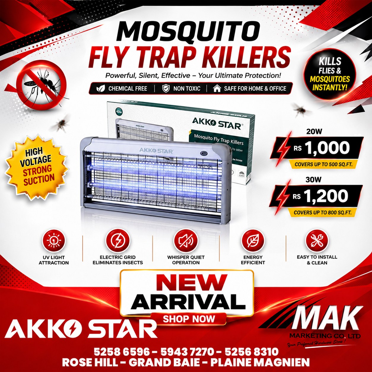 M.A Khoodoruth Marketing Co. Ltd Facebook ad: HARDWARE STORE / QUINCAILLERIE NEW STOCK ARRIVAL!