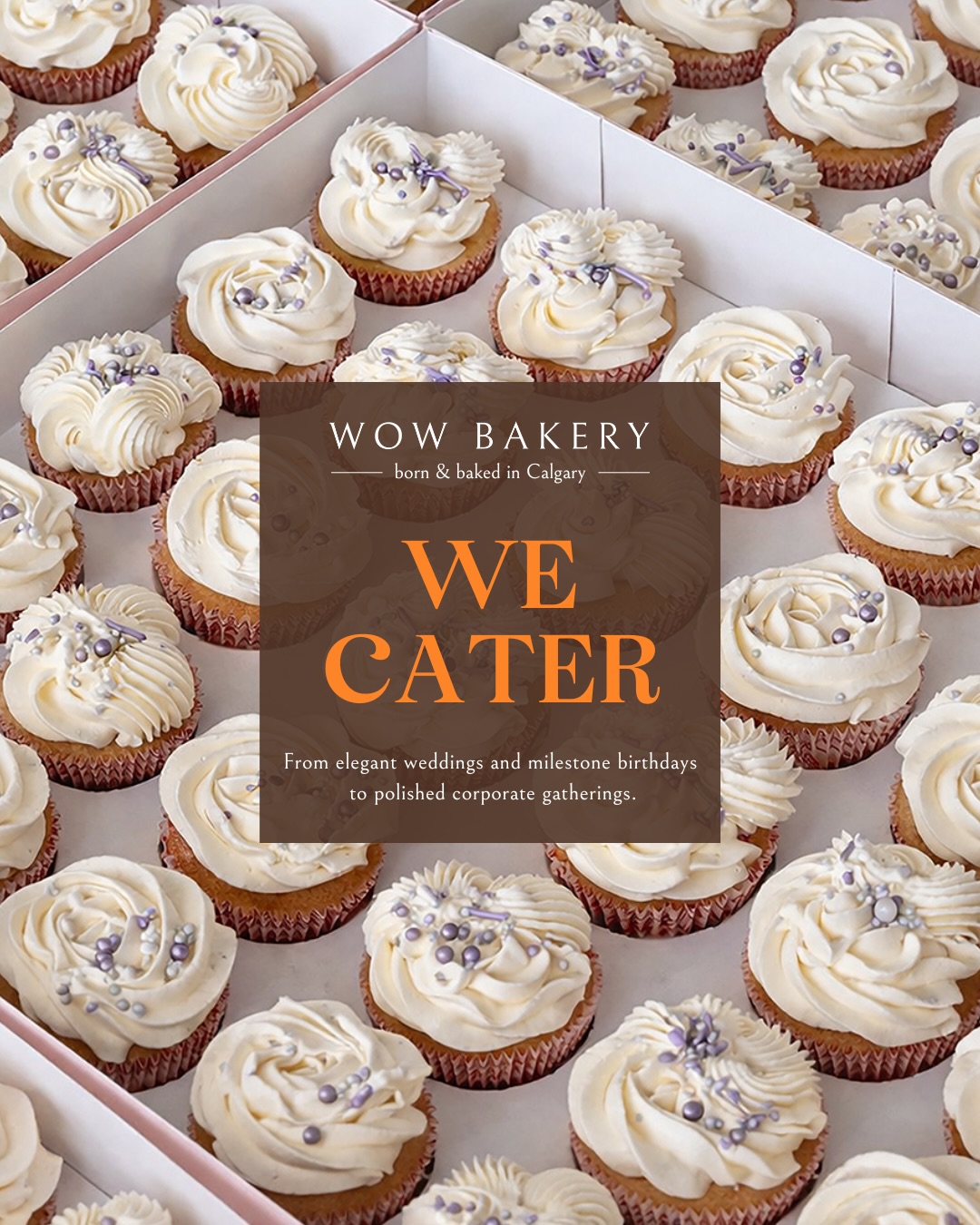 Wow Bakery Facebook ad: Catering by WOW Bakery