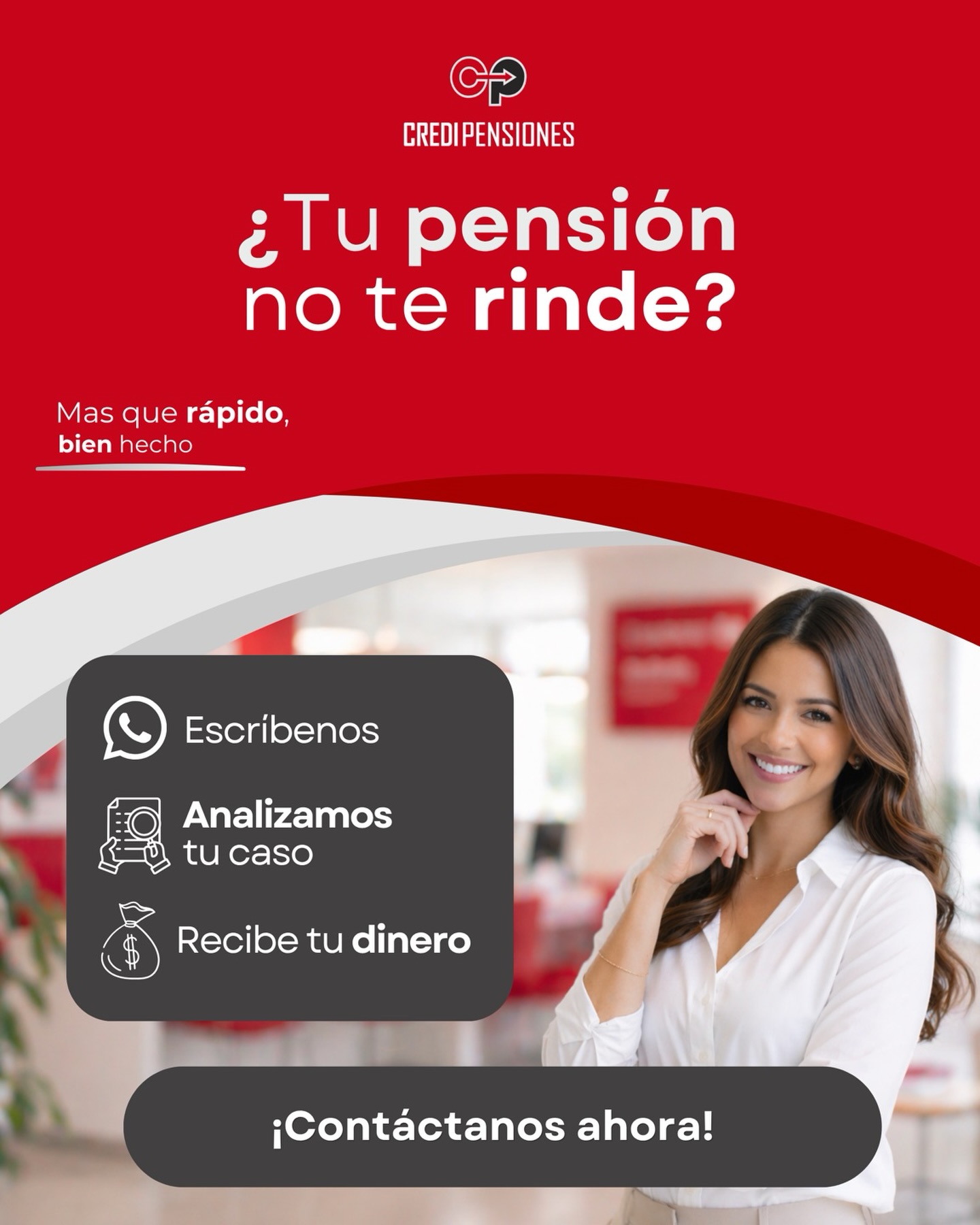 Credipensiones Facebook ad: ¿Tu pensión no te rinde?