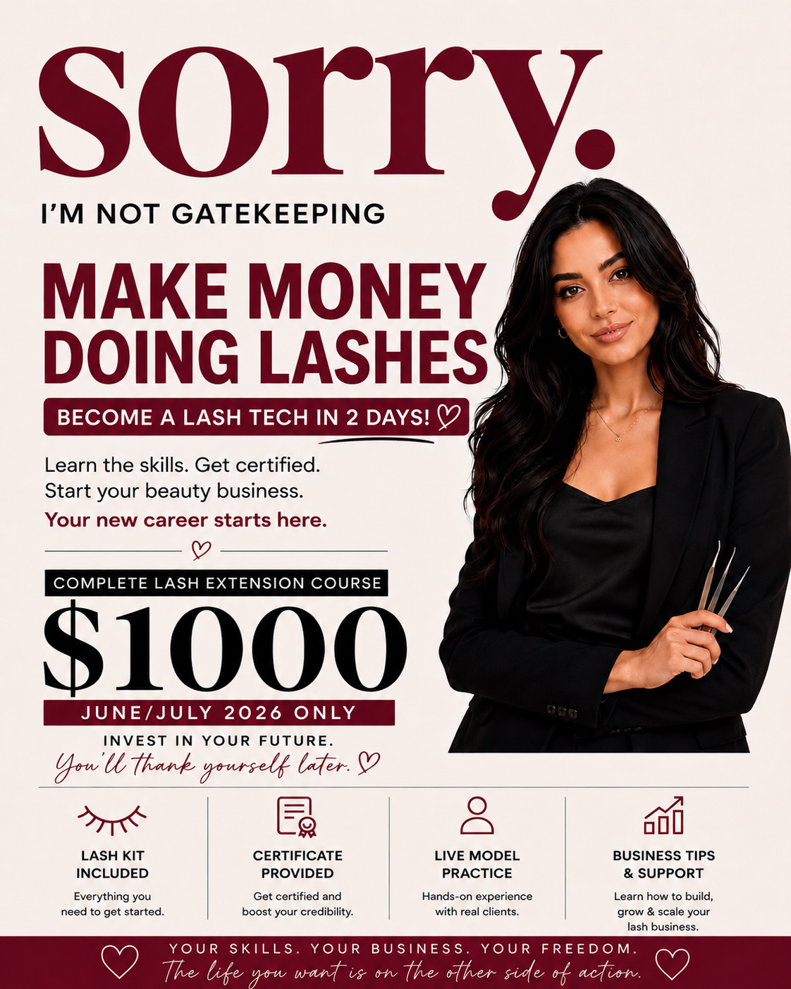 Lashed Ottawa Facebook ad: Only 3 Spots Left, Save $500 Today