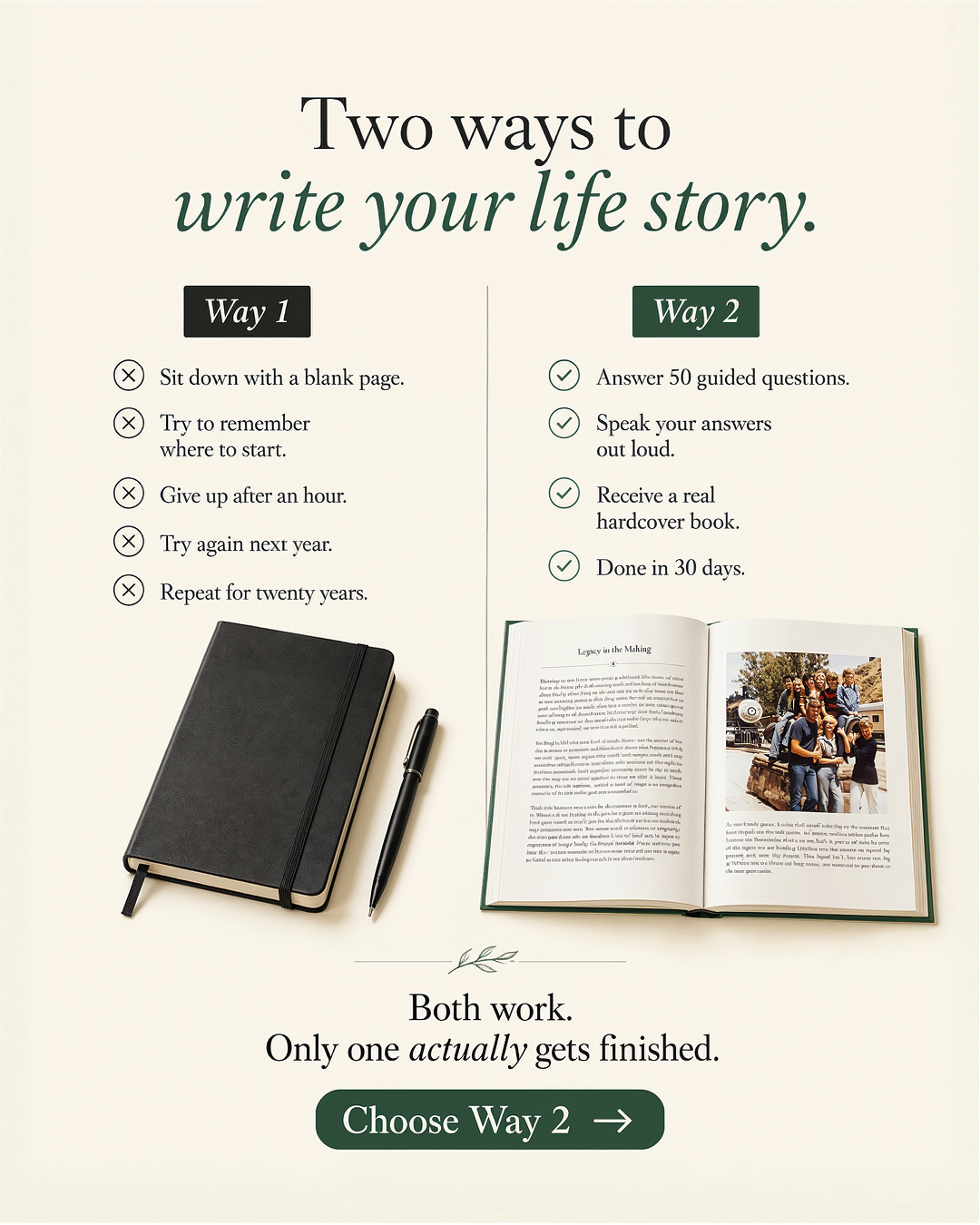 Memowrite Facebook ad