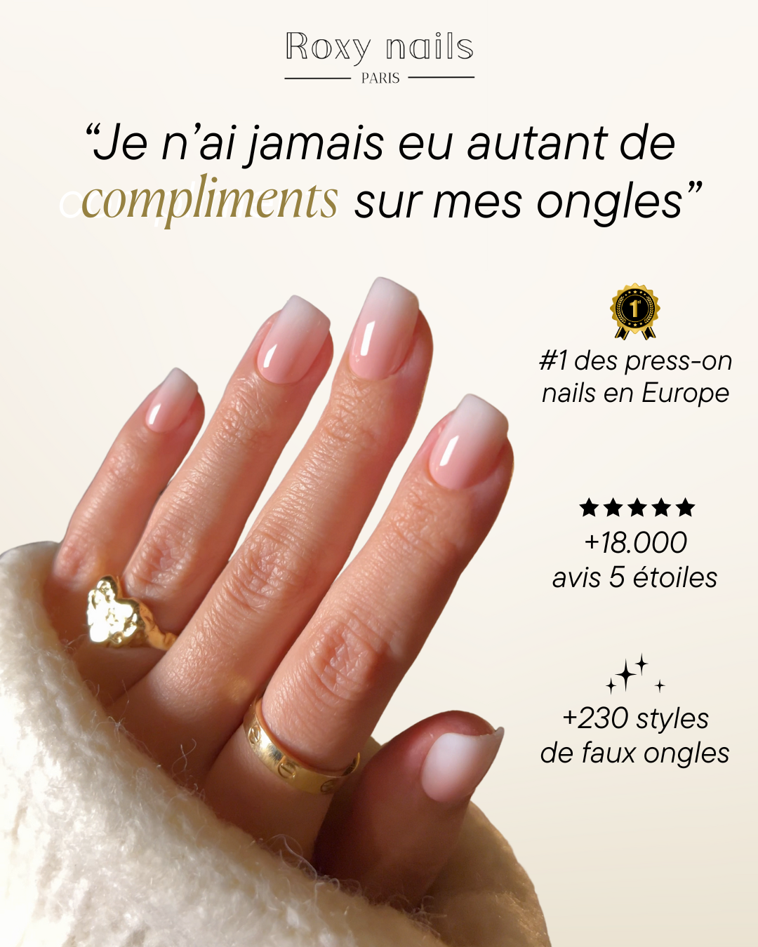 Faux Ongles - Roxy Nails Paris Facebook ad: Roxy Nails Paris | N°1 des Faux Ongles réutilisables