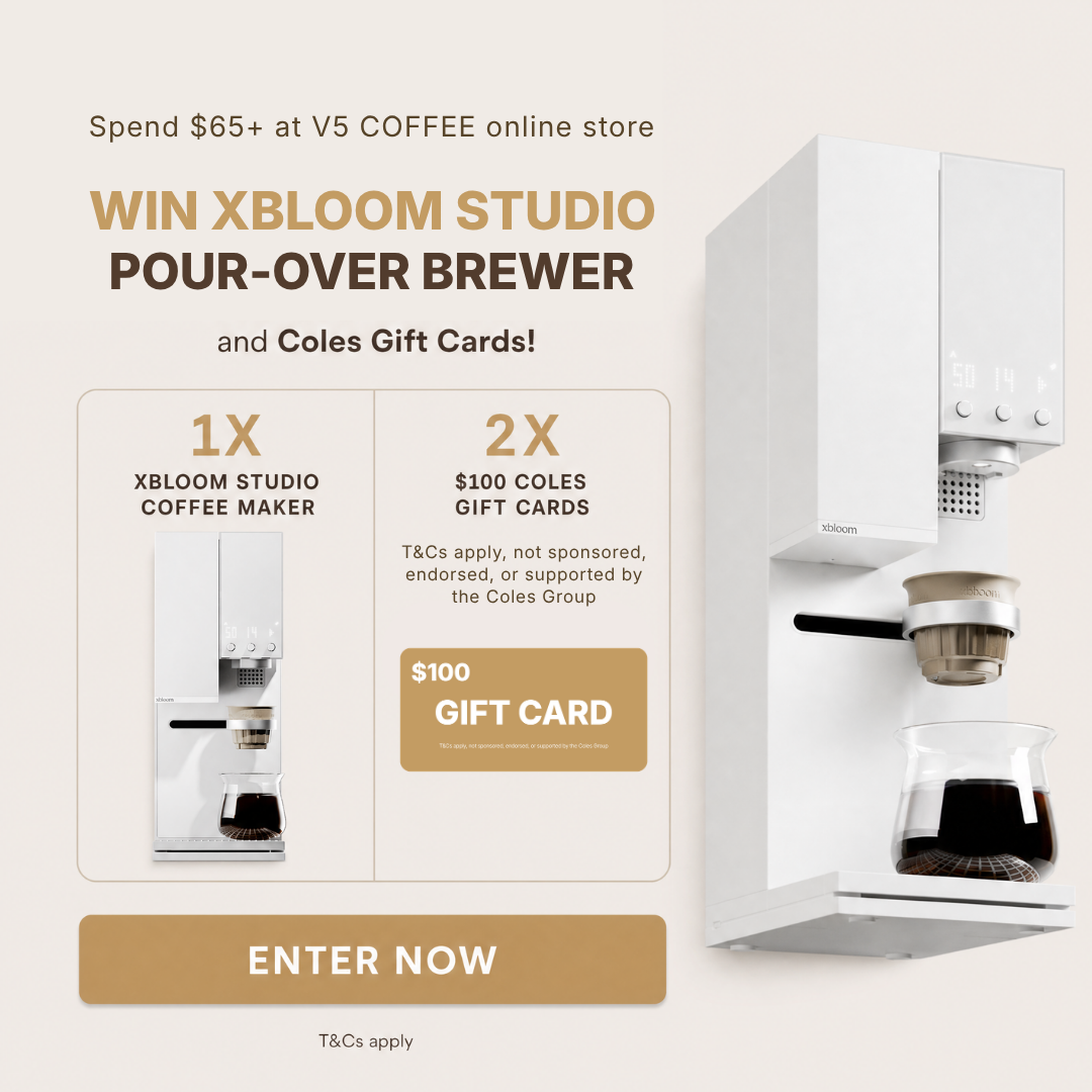 V5 Coffee Facebook ad: Buy Coffee, Win a $1,099 Coffee Brewer And More