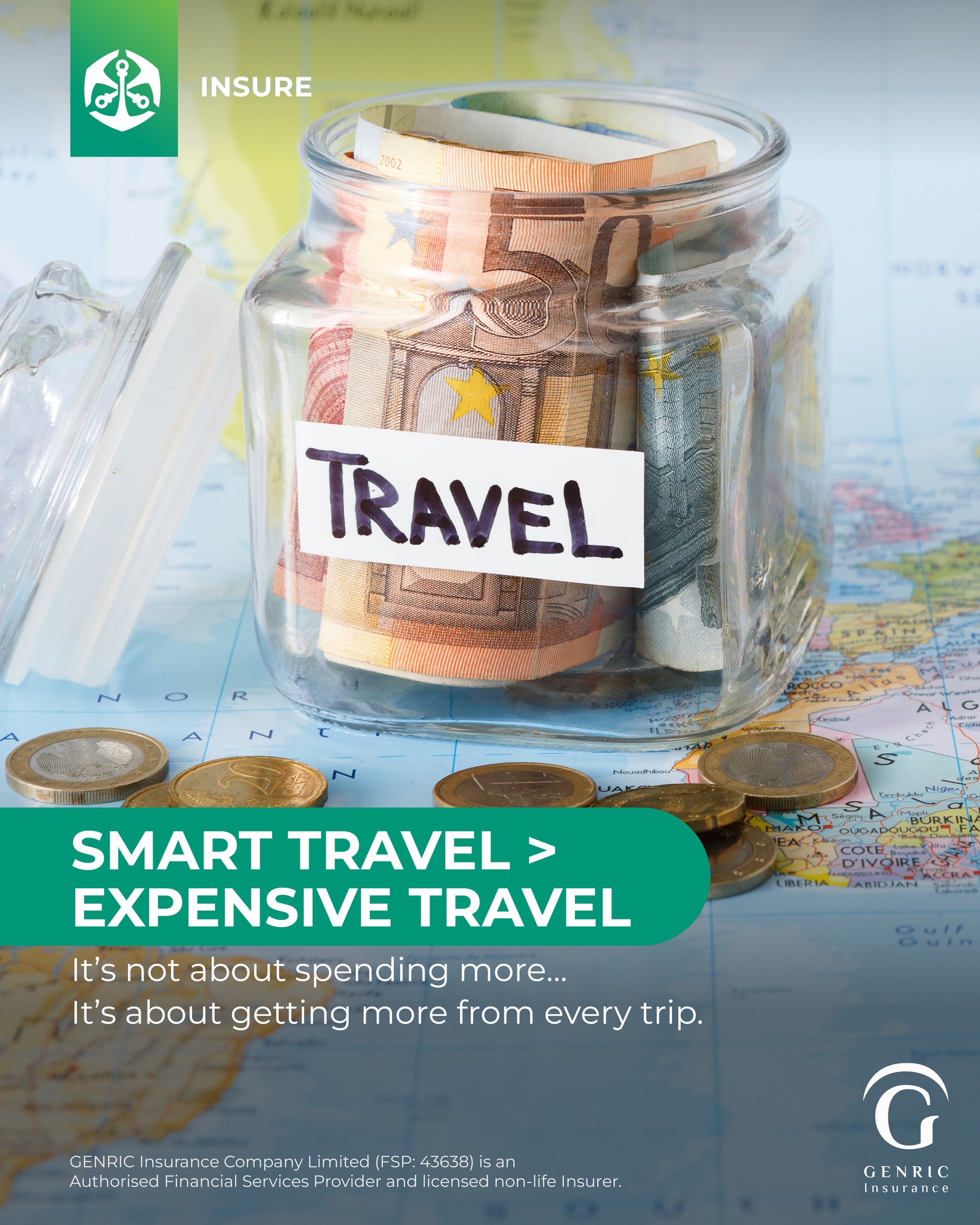 Old Mutual Insure Facebook ad: Travel isn’t getting cheaper.