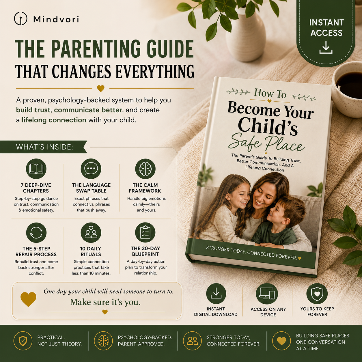 Mindvori Facebook ad: Become the Parent They Run To, Not From.