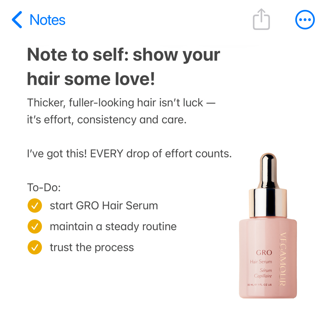 Vegamour Facebook ad