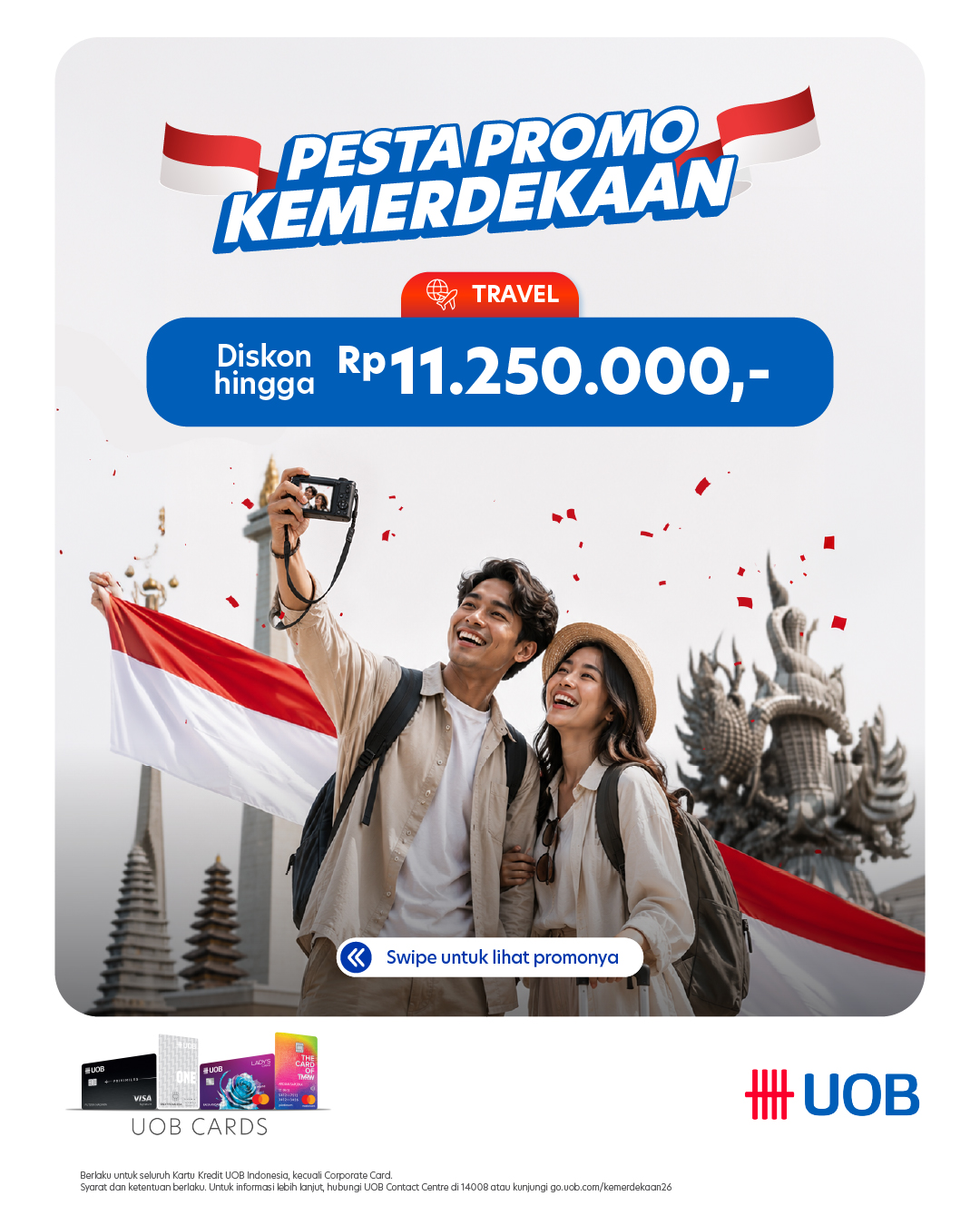 TMRW Indonesia Facebook ad: Rayakan Kemerdekaan! Jalan-jalan lebih hemat dengan Kartu…