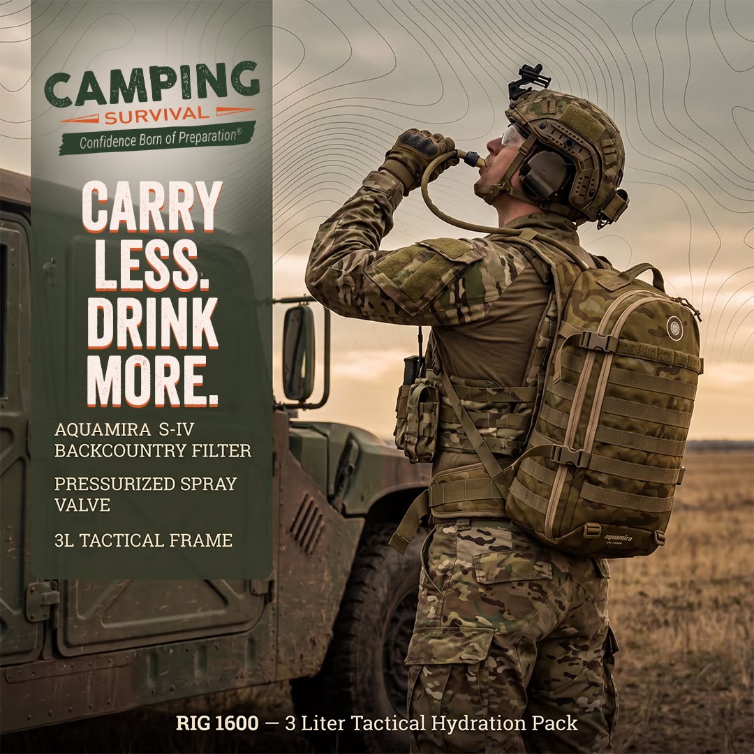Camping Survival Facebook ad: Built-In Filtration Changes Everything