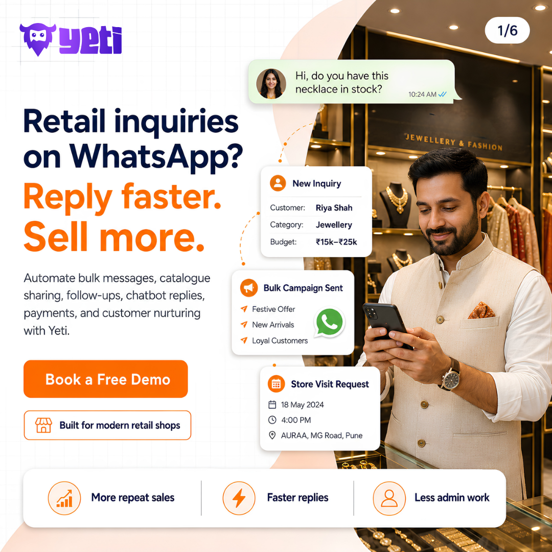Yeti - Social Media Automation Tool Facebook ad: Aapki dukaan mein customers pehle aate the, ab…