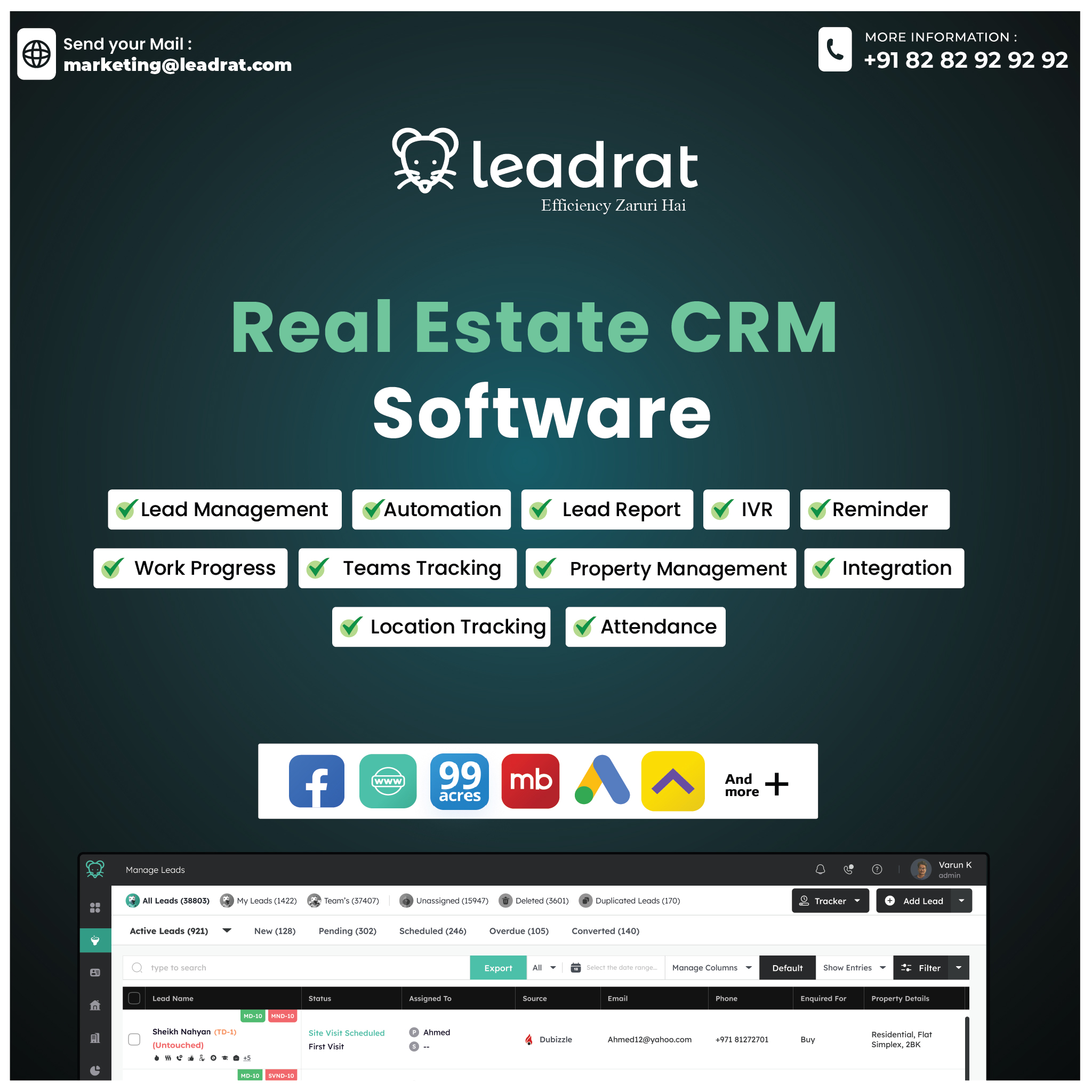 Leadrat CRM - Dubai - India Facebook ad