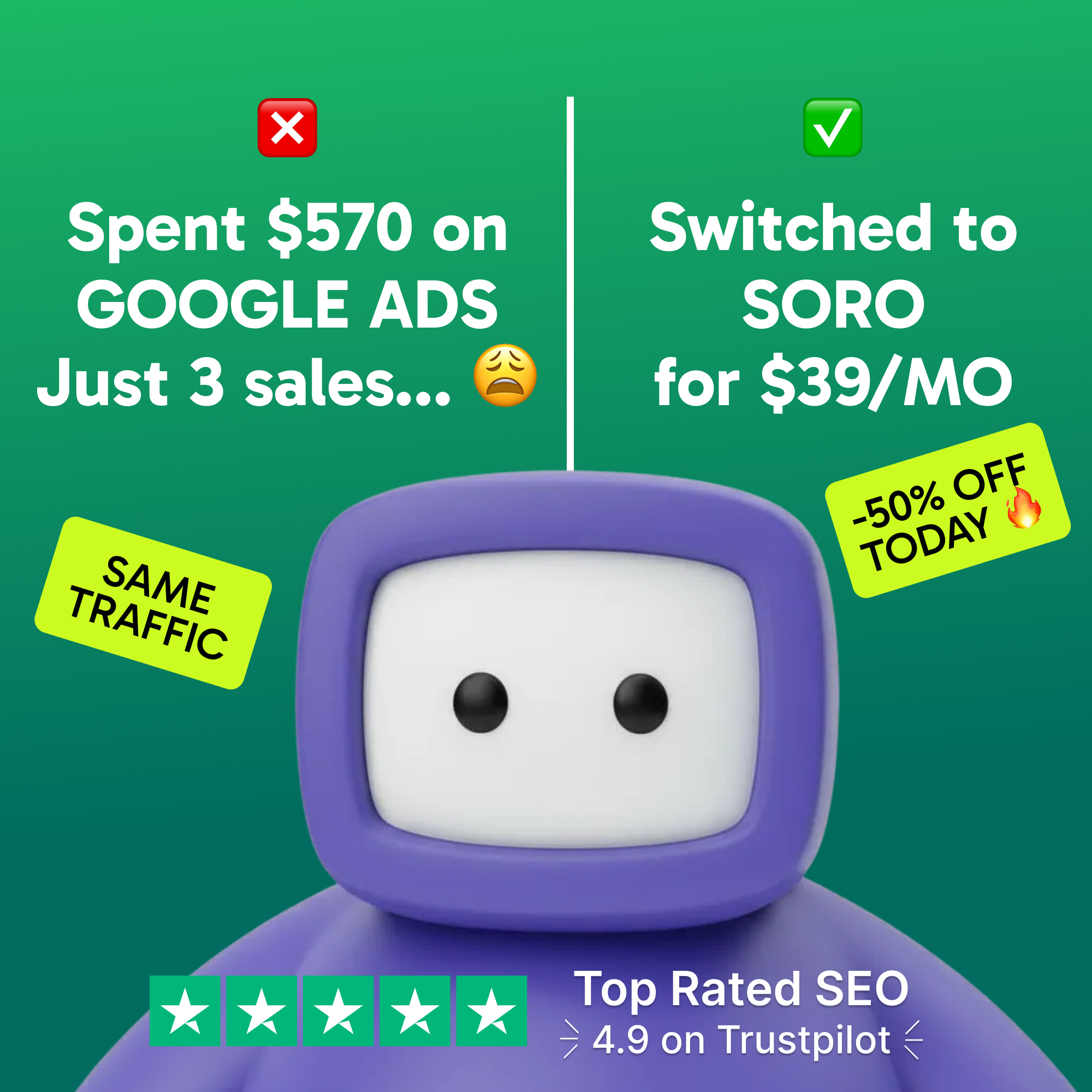 Soro SEO Facebook ad