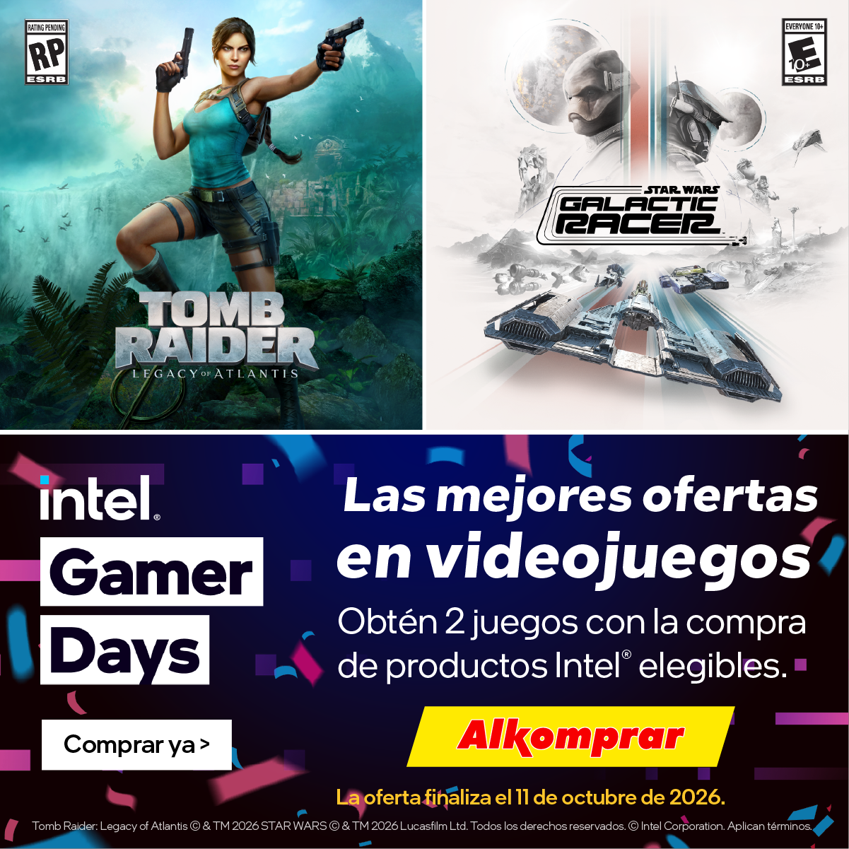 Alkomprar Facebook ad: Intel Gamer Days