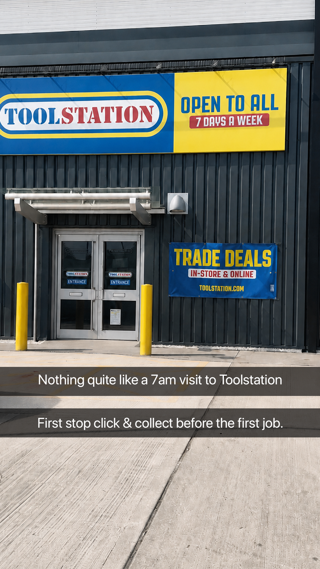 Toolstation UK Facebook ad: Click and collect before the first job