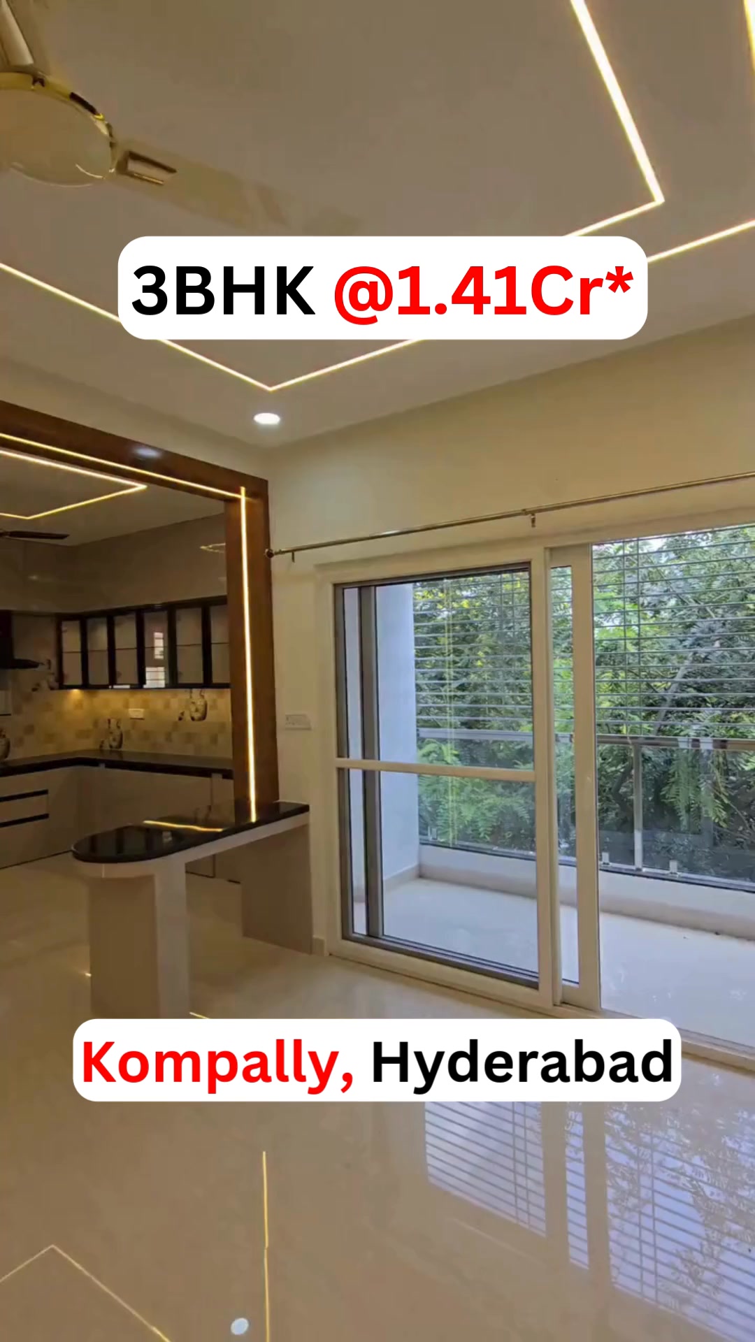 Yapral Properties Facebook ad: Kompally Luxury 3BHK @ ₹1.41Cr*