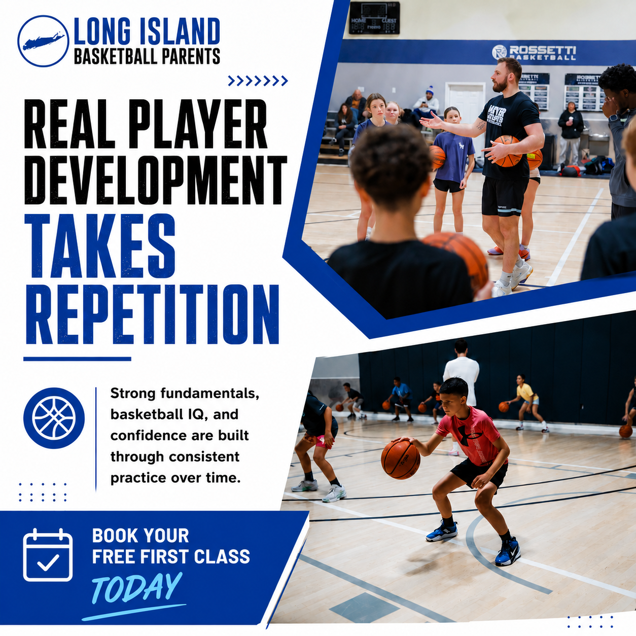 Rossetti Basketball Training Facebook ad: 𝗖𝗼𝗻𝘀𝗶𝘀𝘁𝗲𝗻𝘁 𝗧𝗿𝗮𝗶𝗻𝗶𝗻𝗴. 𝗥𝗲𝗮𝗹…