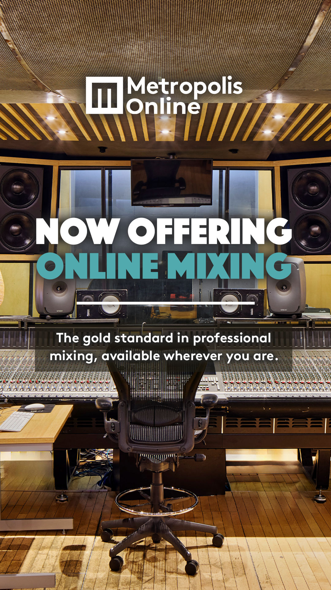 Metropolis Studios Facebook ad: Want your track to sound like a world-class…