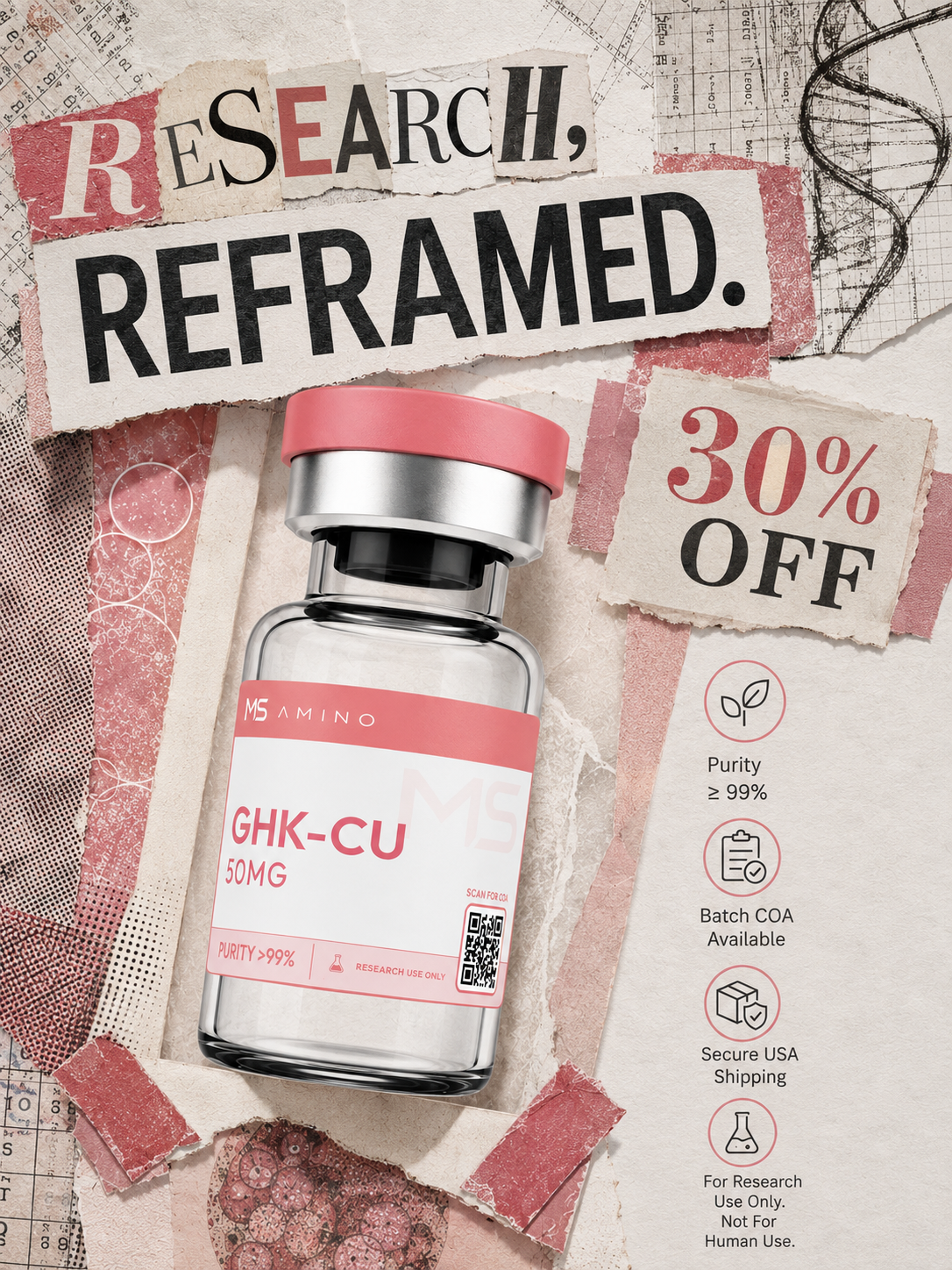 Msamino scientific department Facebook ad: 30% limited time sale is live at Ms Amino!