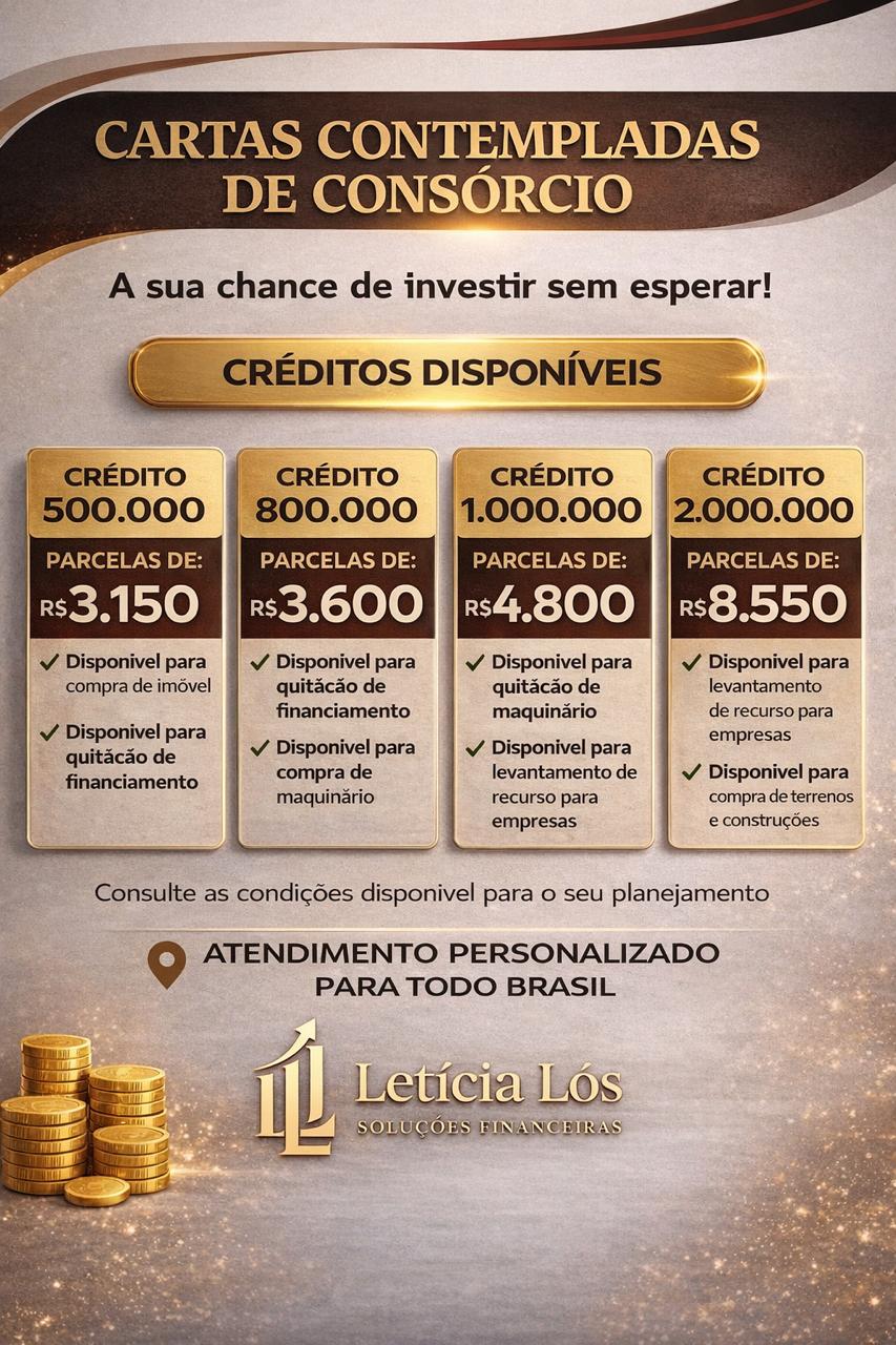 Letícia Lós - Consultoria e Soluções Financeira Facebook ad: CARTAS CONTEMPLADAS