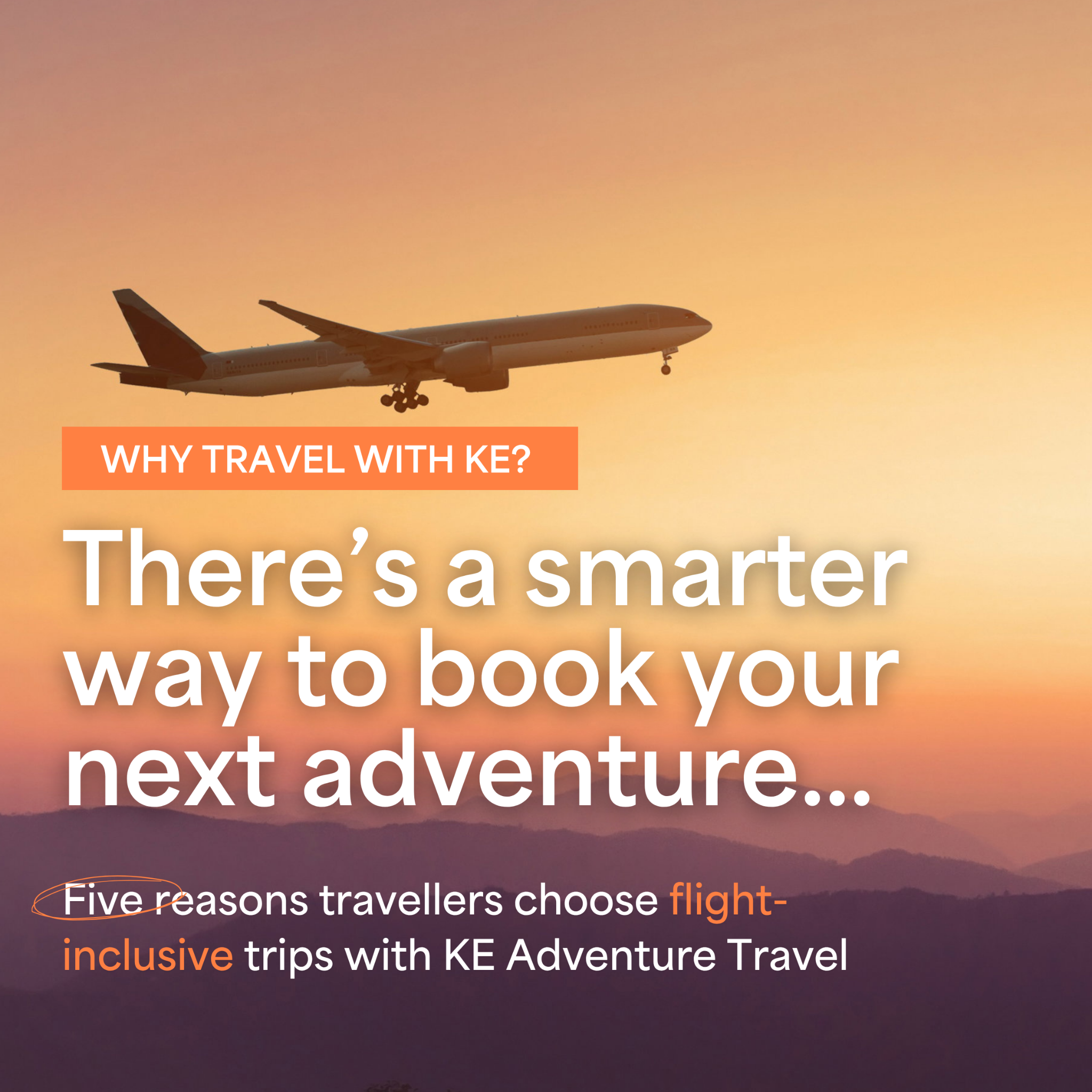 KE Adventure Facebook ad: Book your adventure with flights and travel with…