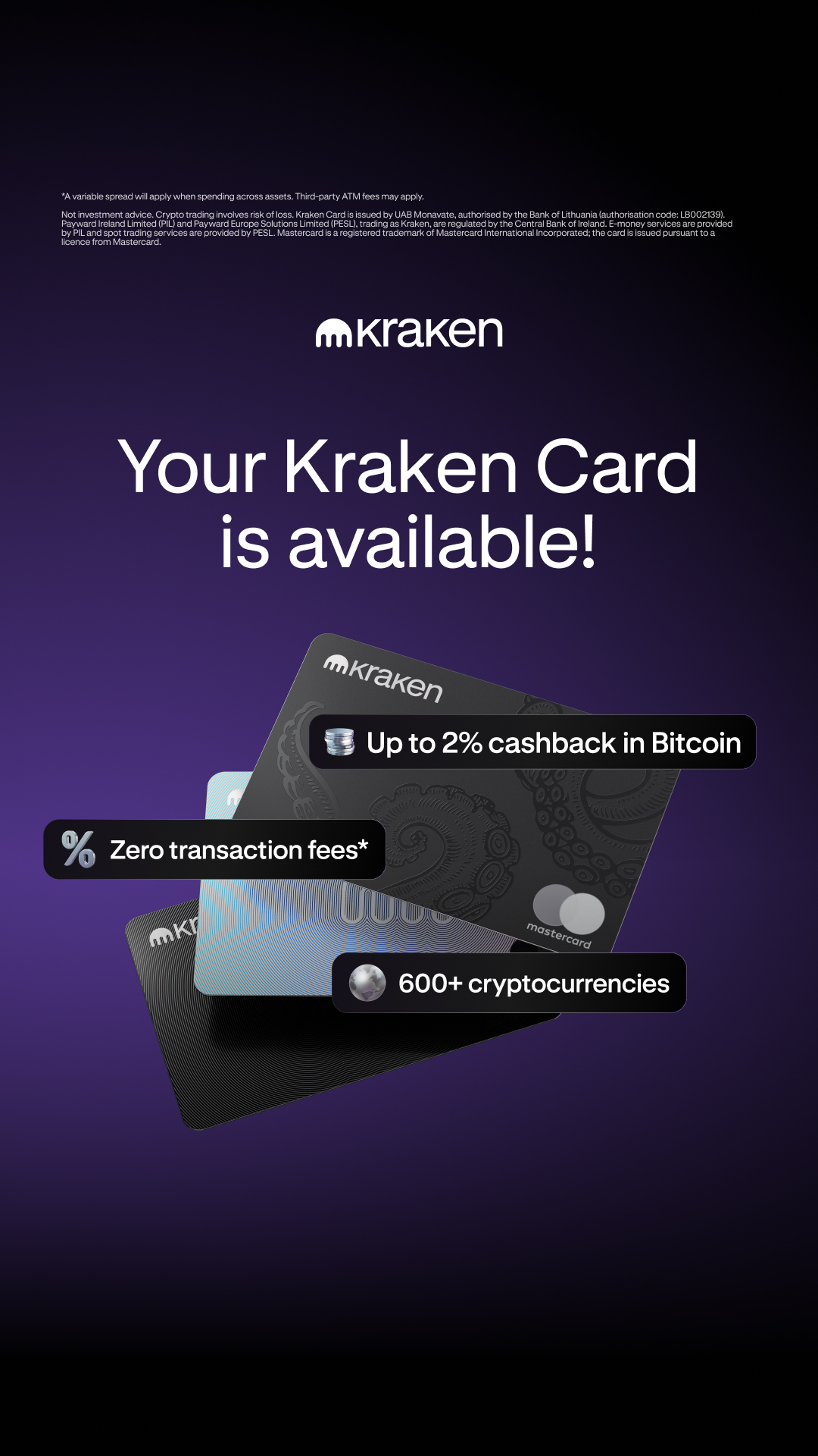 Kraken Digital Asset Exchange Facebook ad