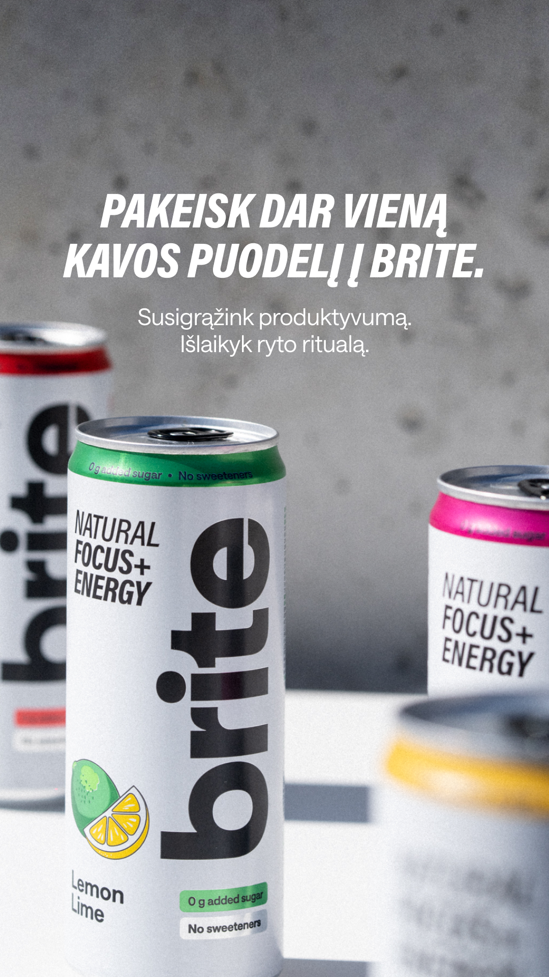 Brite Facebook ad: Geriau nei kava. Sveikiau nei energiniai.