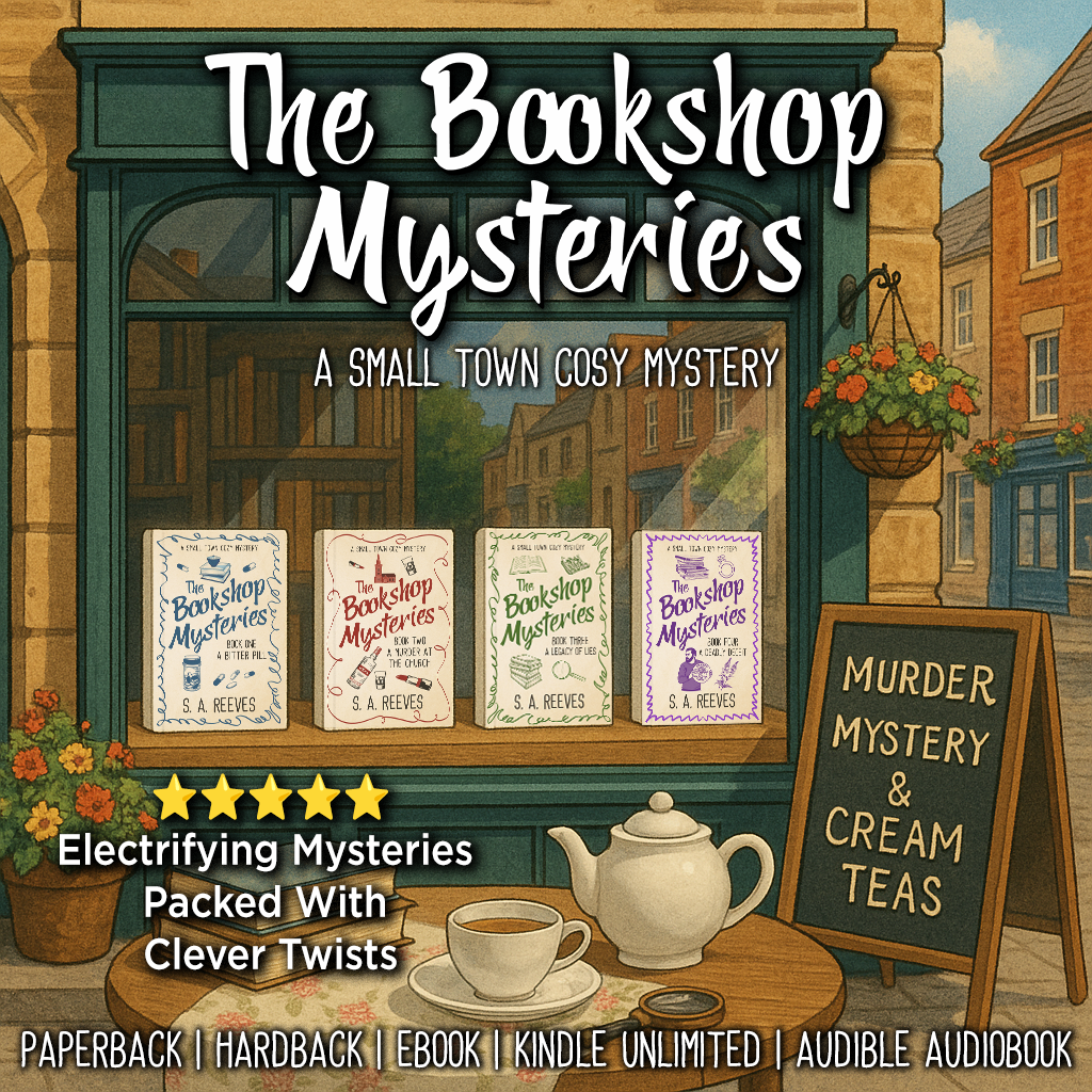 Adventures in Writing Facebook ad: The Bookshop Mysteries: A Bitter Pill: A Small Town Cozy…